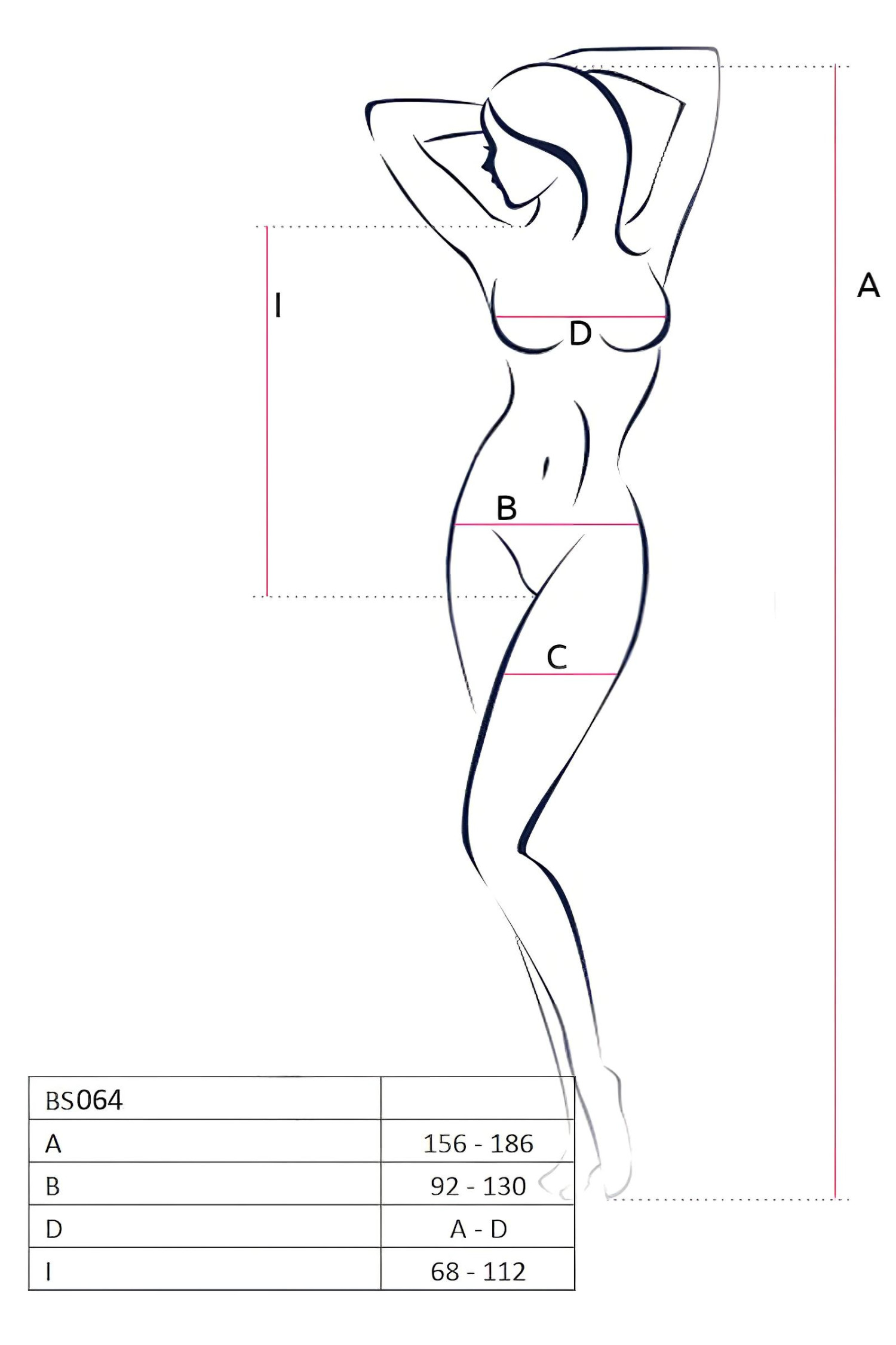 Passion BS064 - nyitott necc body (fekete) - S-L