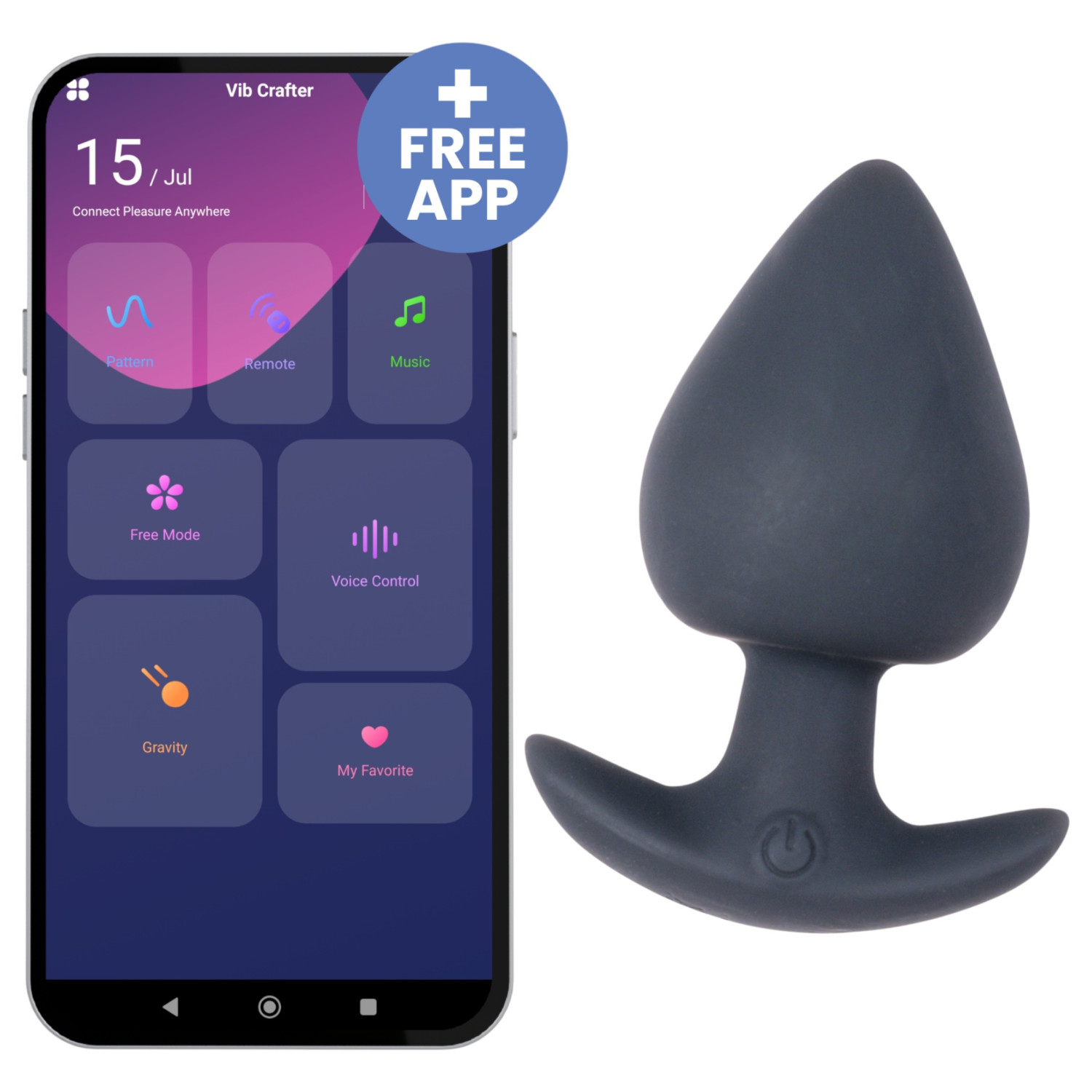 Desirel Obsidian – App-vezérelt análvibrátor (fekete)