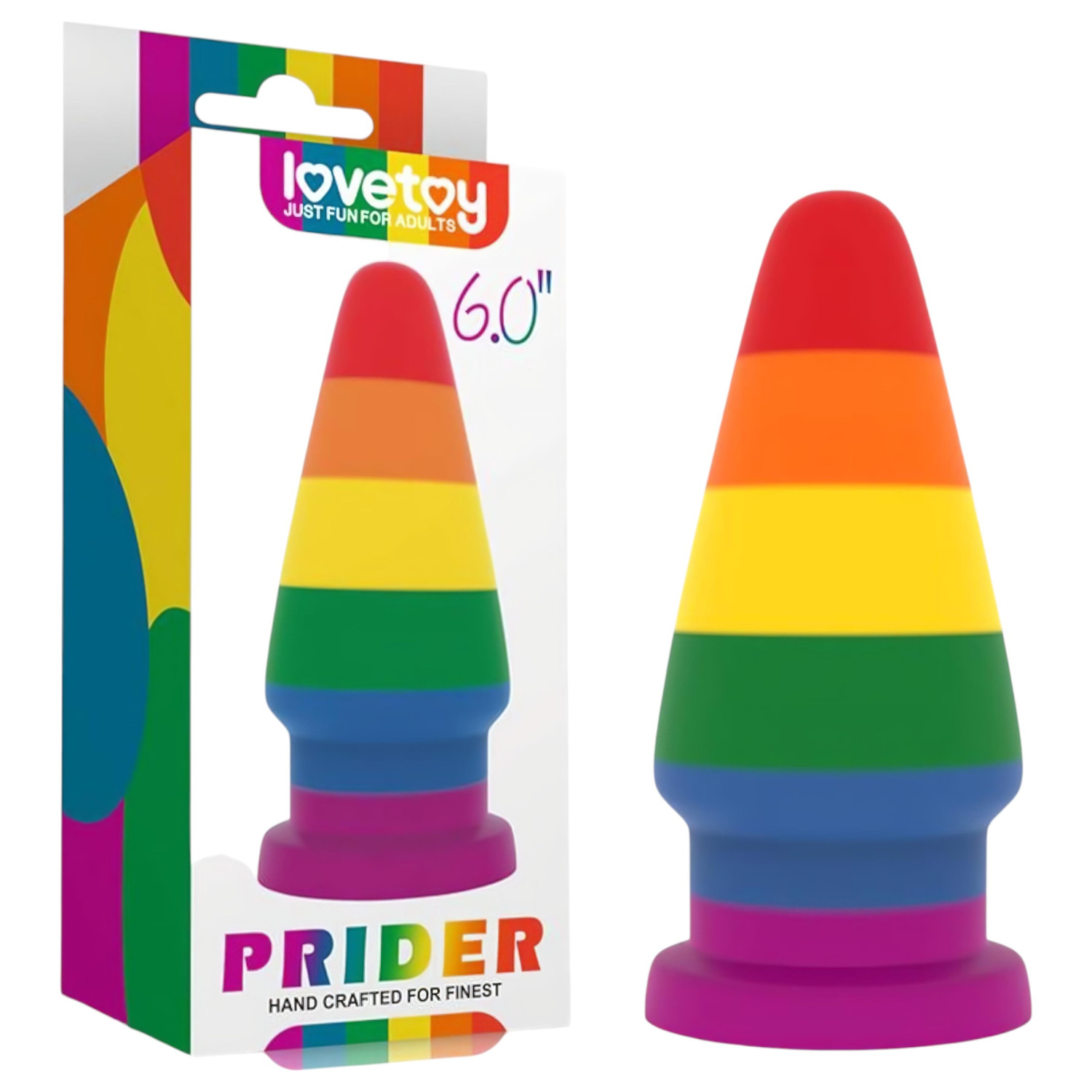 Lovetoy Prider - anál tágító plug - 15 cm (szivárvány)