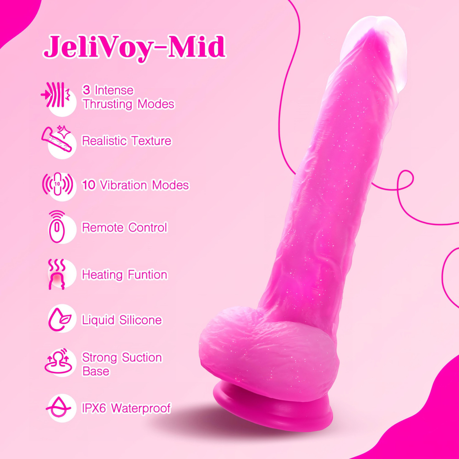 Tracy's Dog Jelivoy-Mid - élethű vibrátor - 20 cm (pink)