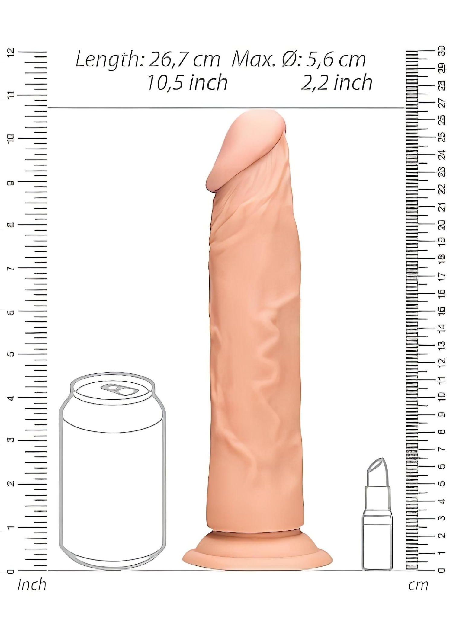 RealRock Dong 10 - élethű dildó (25 cm, natúr)