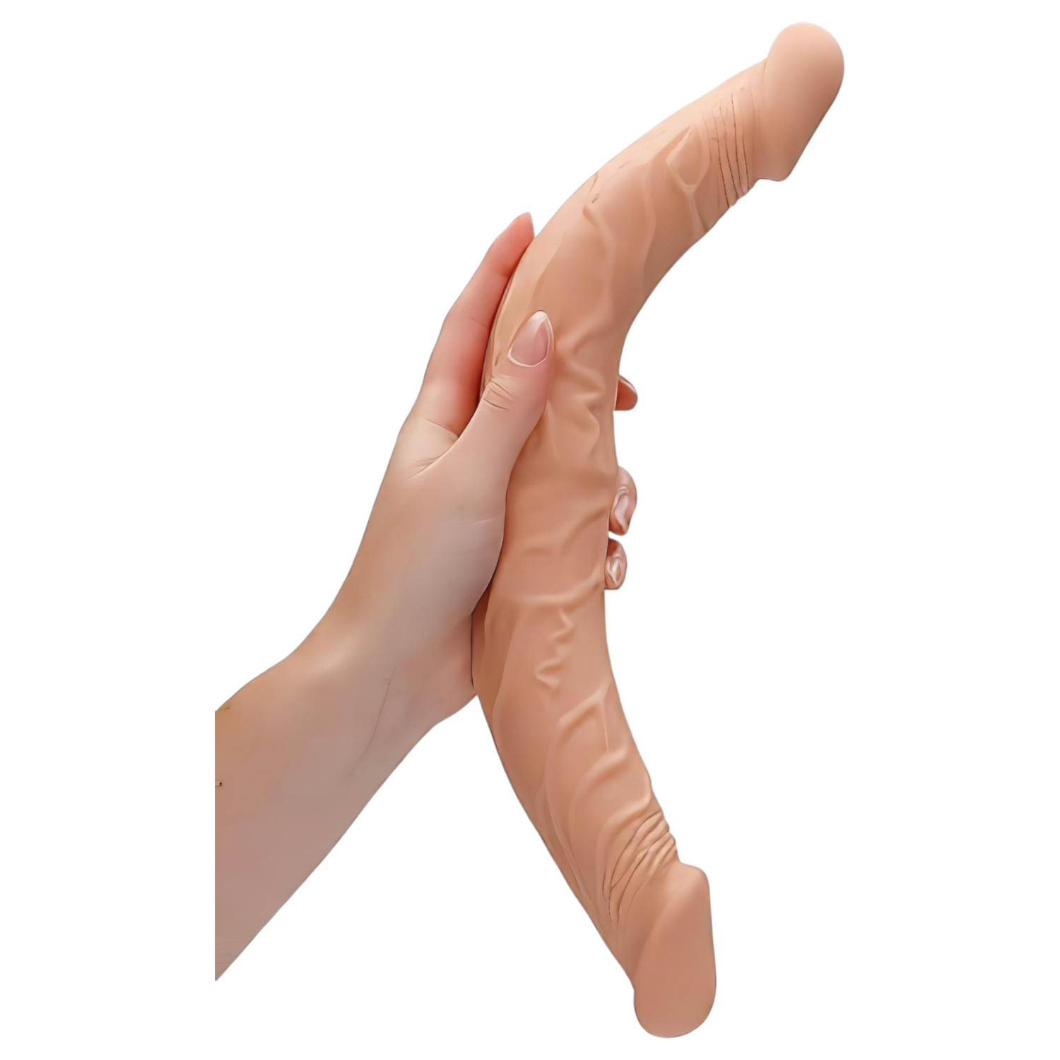 RealRock Double Dong 14 - dupla dildó (36 cm, natúr)