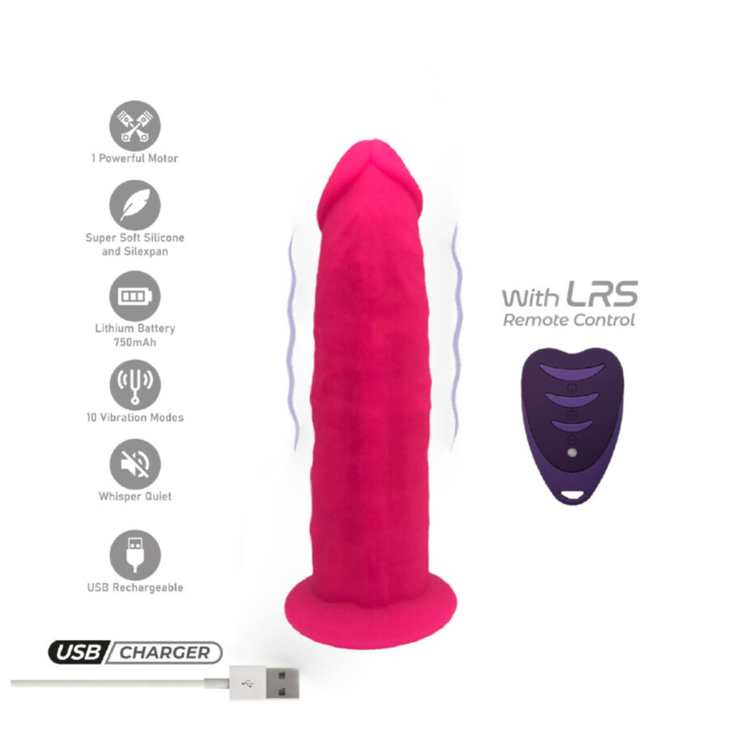 Silexd - tapadókorongos vibrátor távirányítóval (pink)