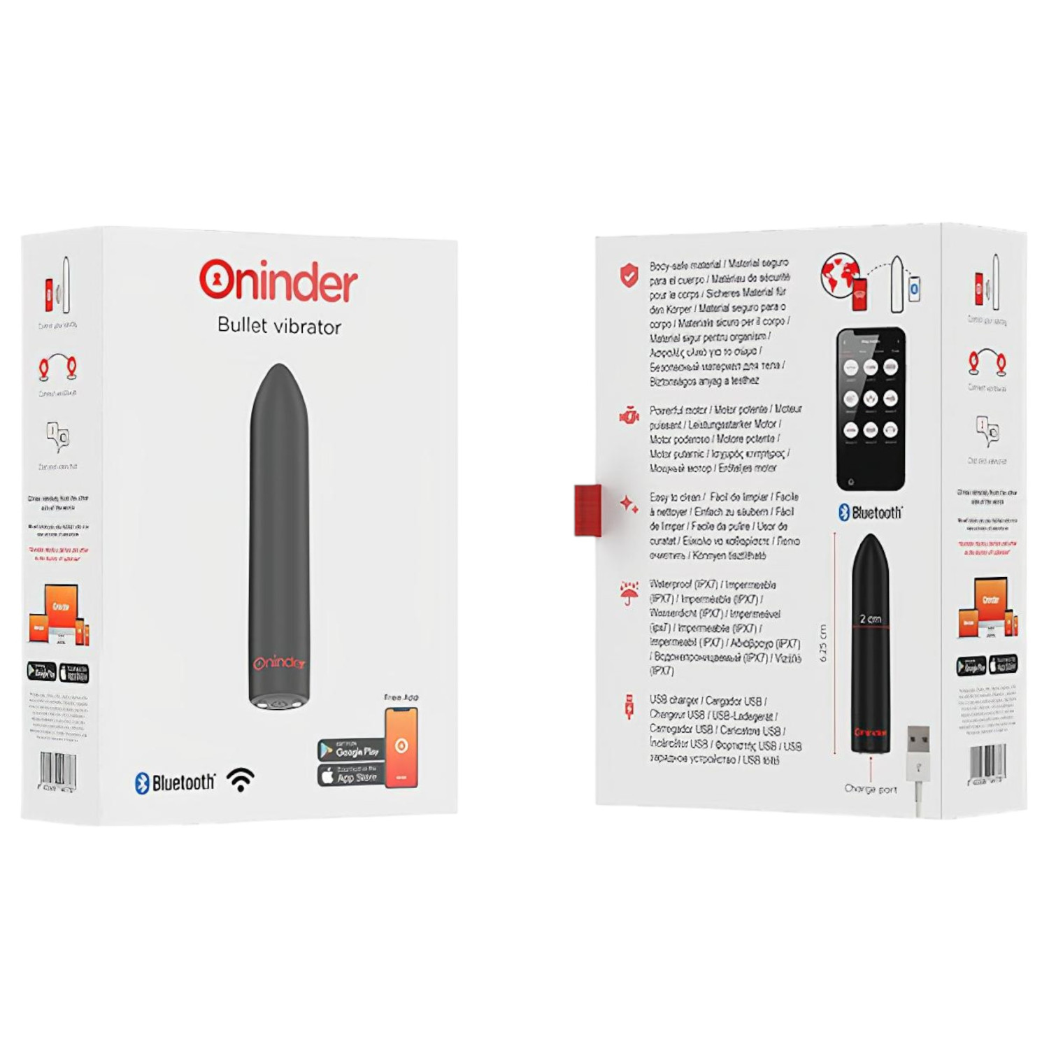 Oninder – App-vezérelt vibrátor (fekete) Oninder – App-vezérelt vibrátor (fekete)
