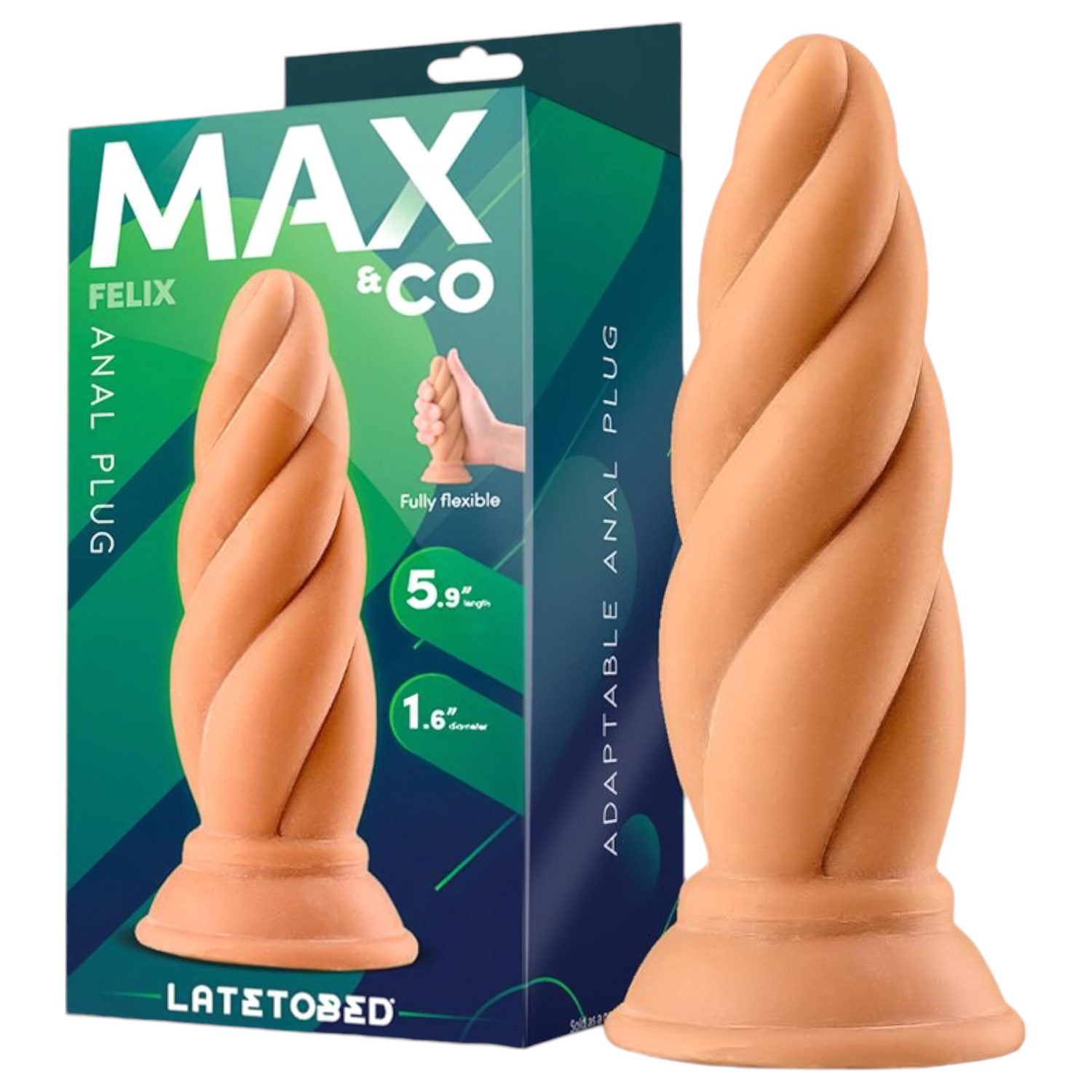 Max & Co Felix - csavaros anál plug - 15 cm (testszínű)