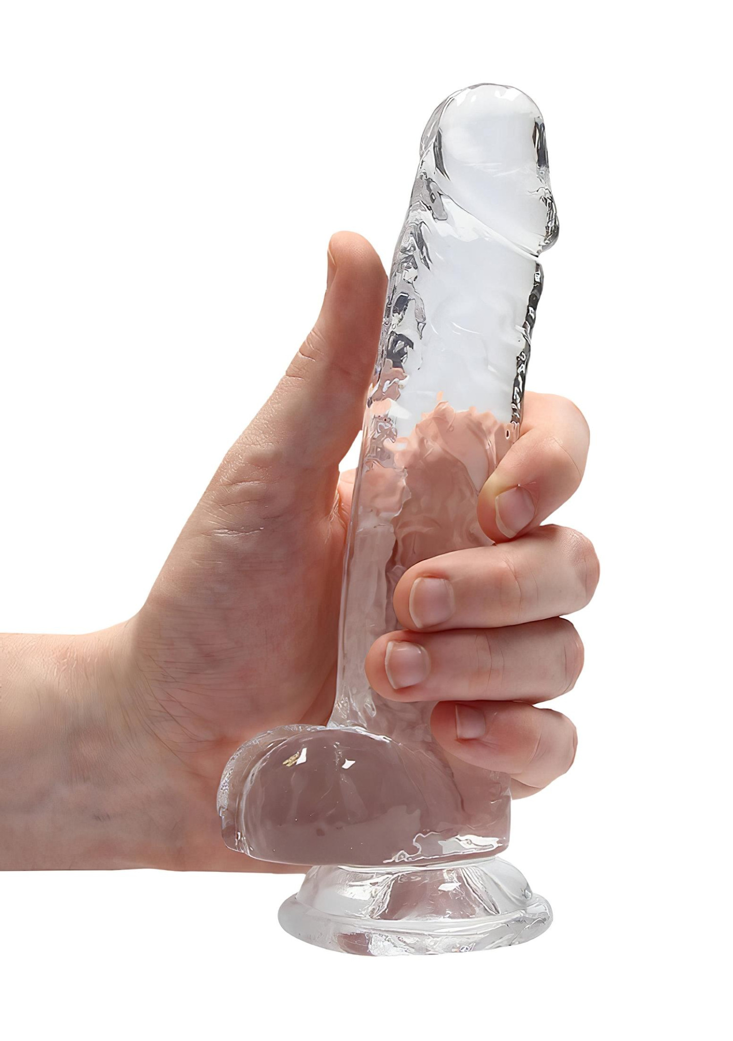 RealRock - átlátszó élethű dildó (átlátszó, 17 cm)