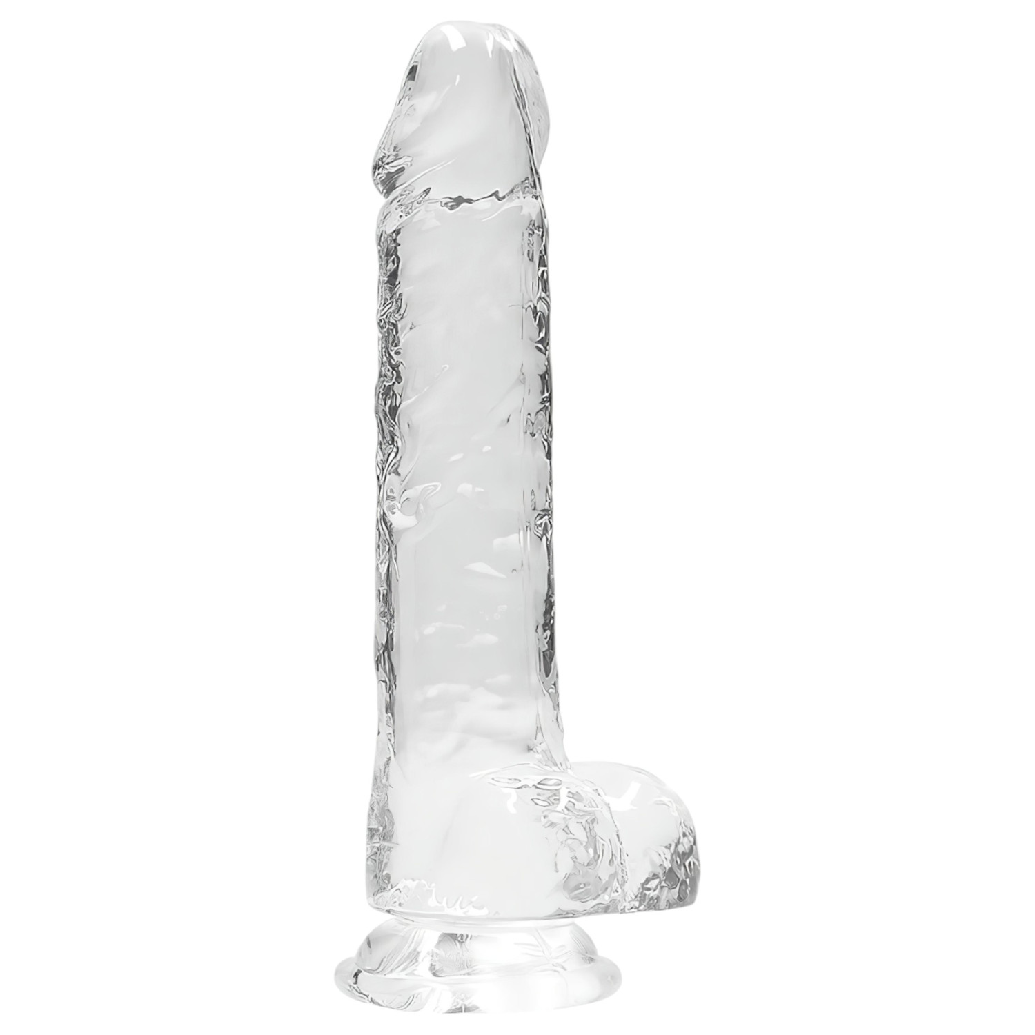 RealRock - átlátszó élethű dildó (átlátszó, 19 cm)