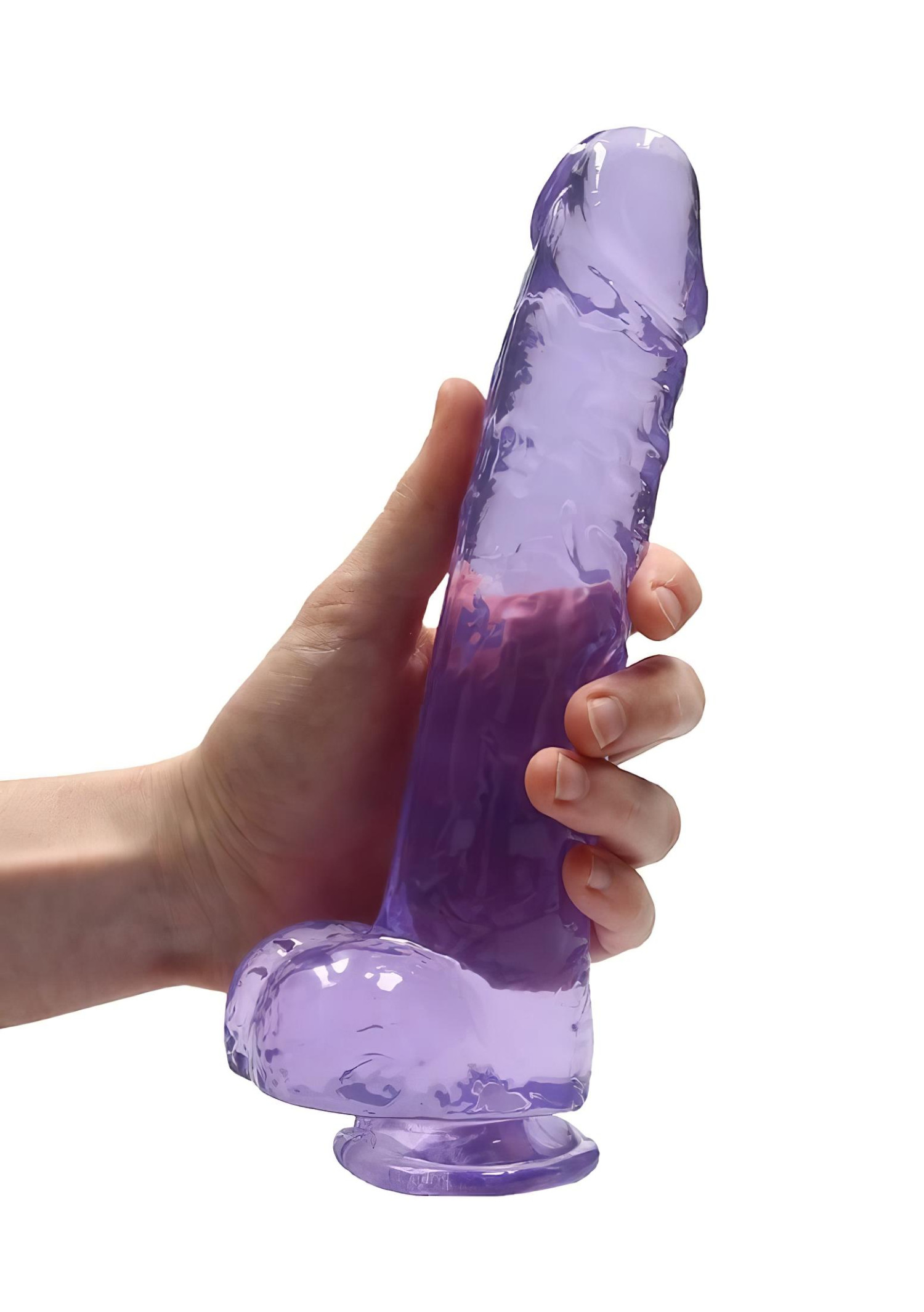 RealRock - átlátszó élethű dildó (lila, 22 cm) RealRock - átlátszó élethű dildó (lila, 22 cm)