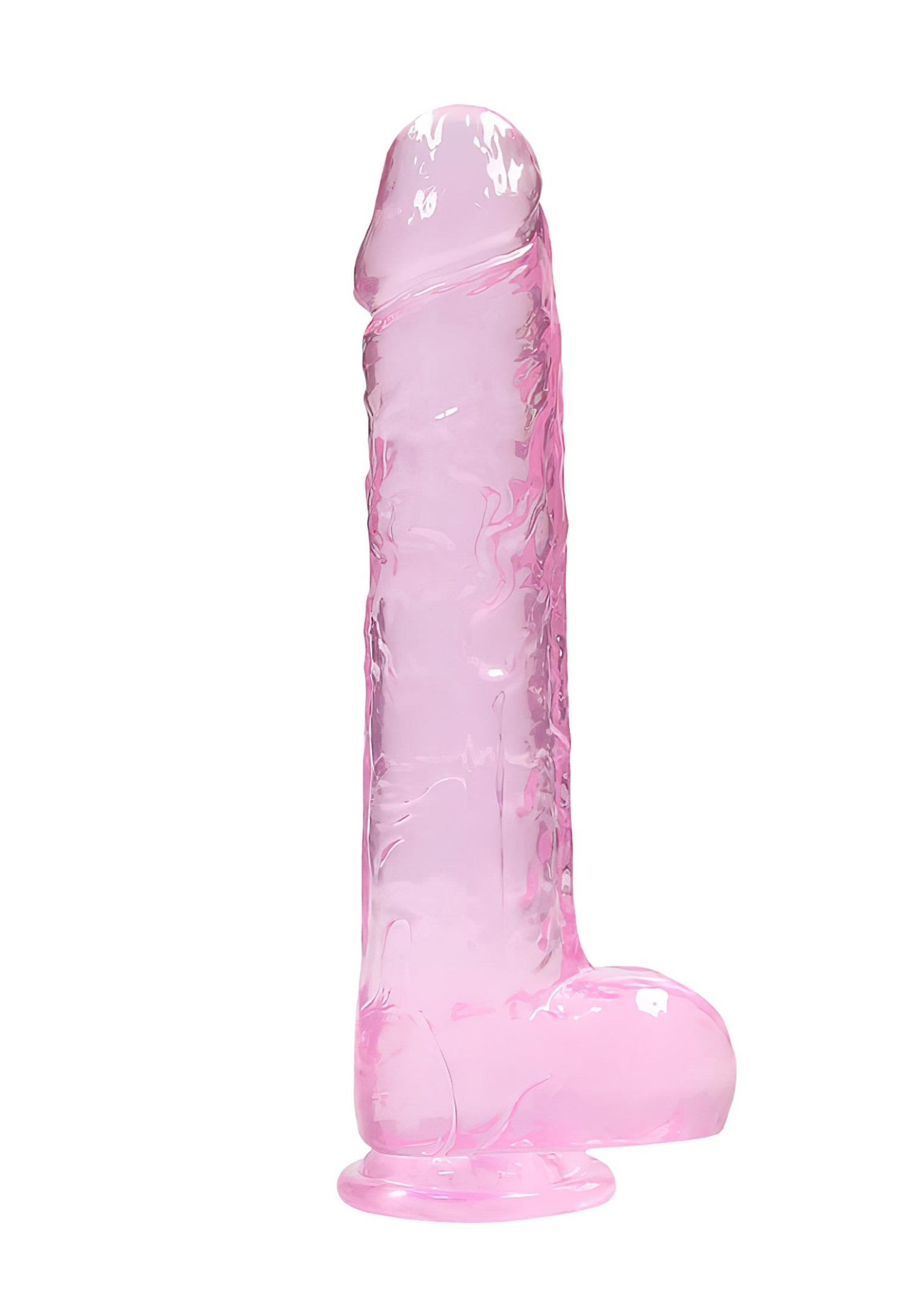 RealRock - átlátszó élethű dildó (pink, 22 cm)