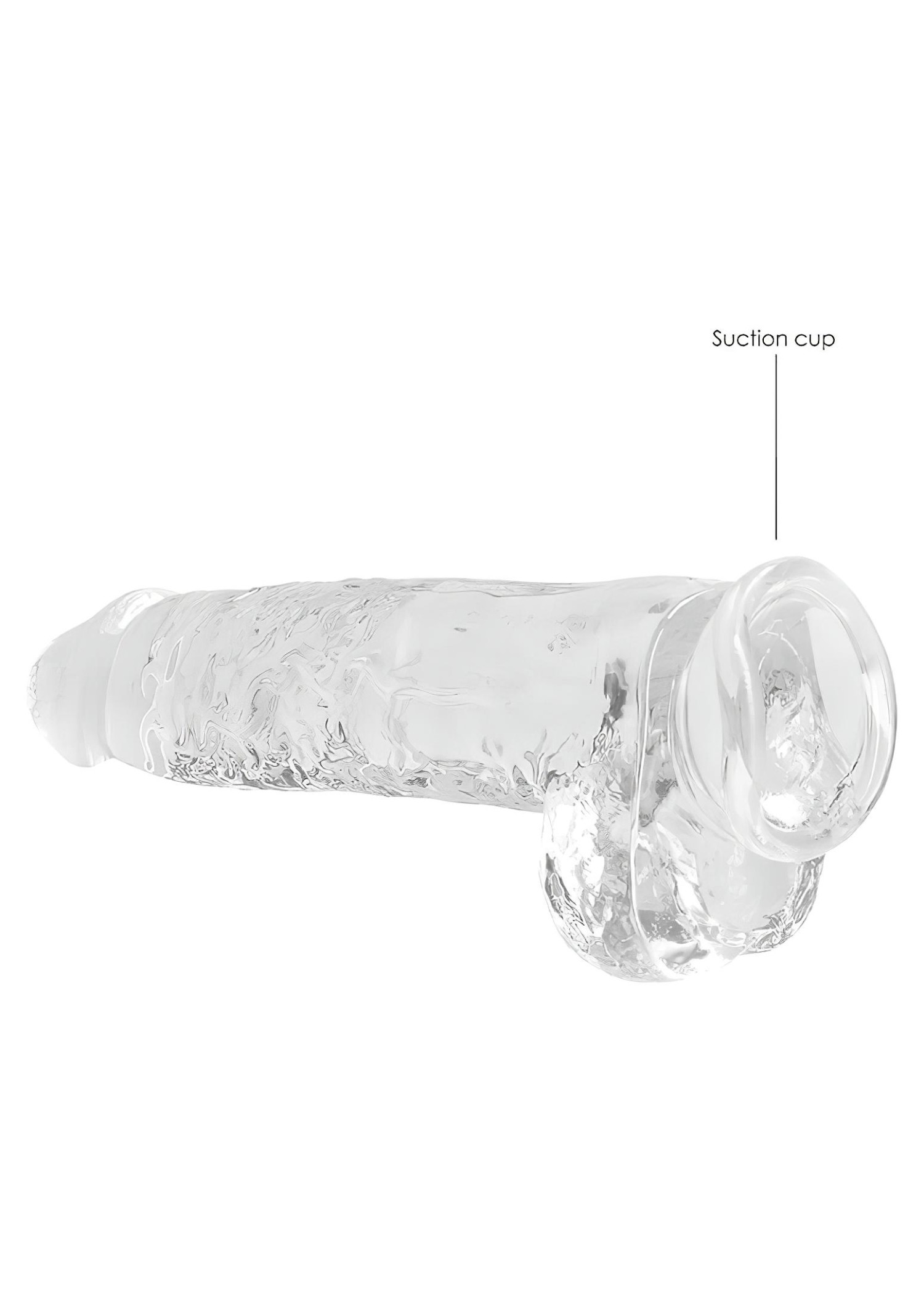 RealRock - átlátszó élethű dildó (átlátszó, 22 cm)
