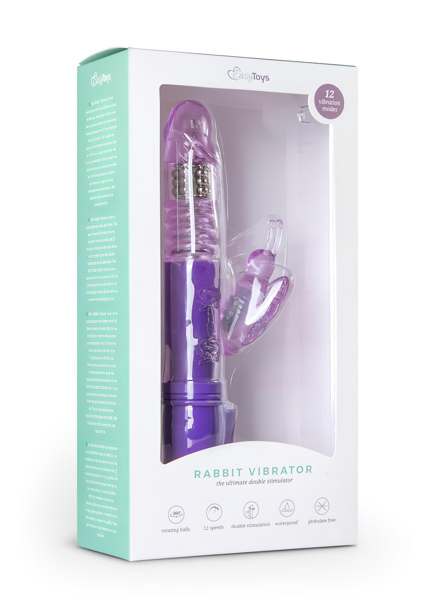 EasyToys Butterfly - forgó-lökő vibrátor (lila)