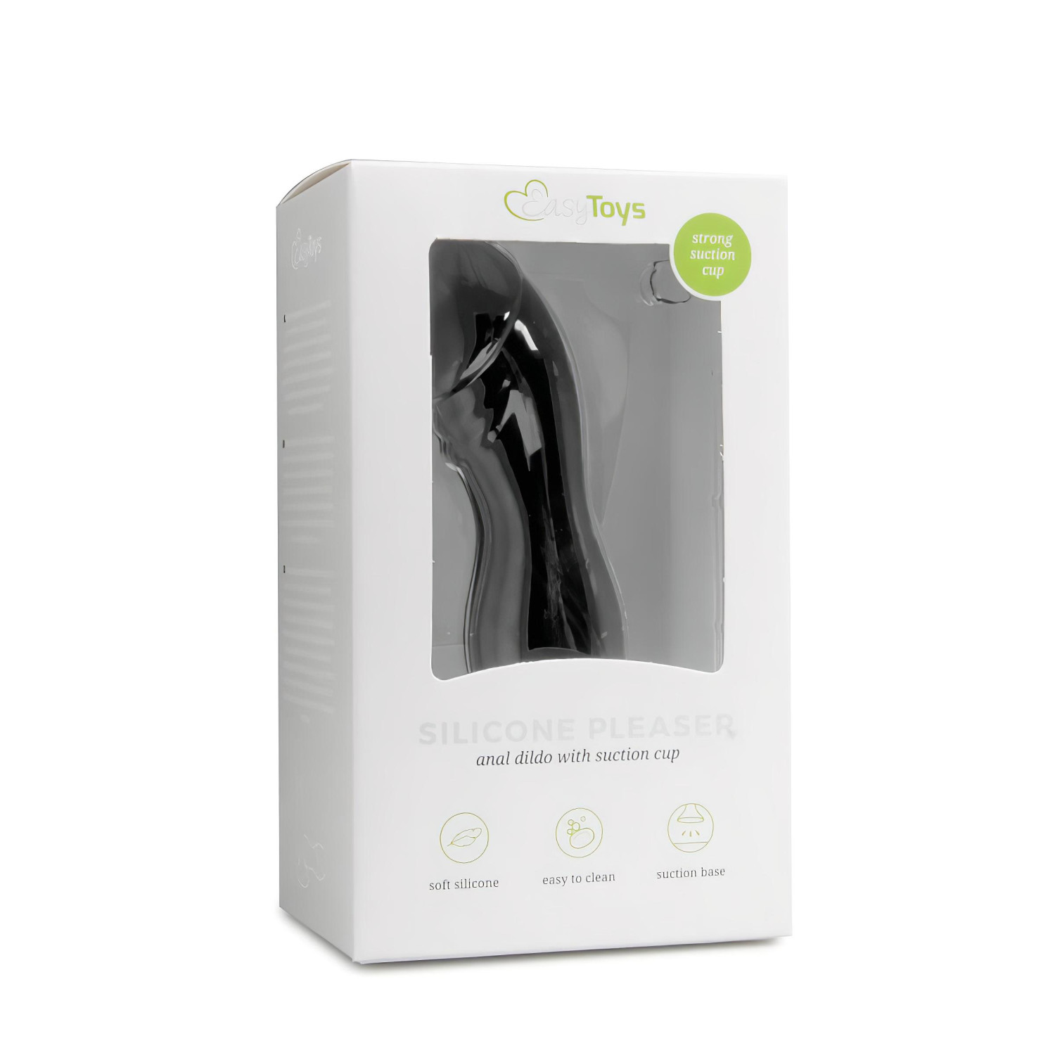 EasyToys - makkos, tapadókorongos dildó (fekete)