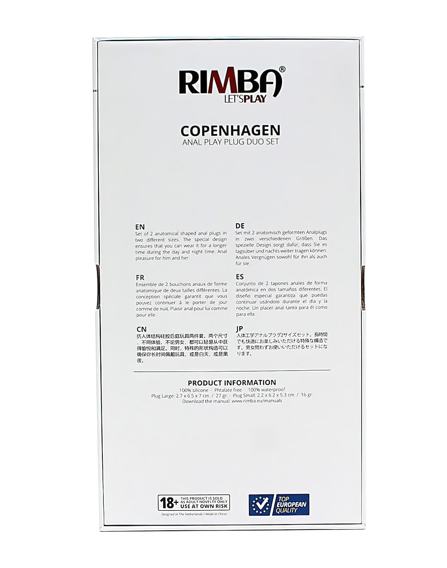 Rimba Copenhagen - anál plug szett (lila, 2 db)