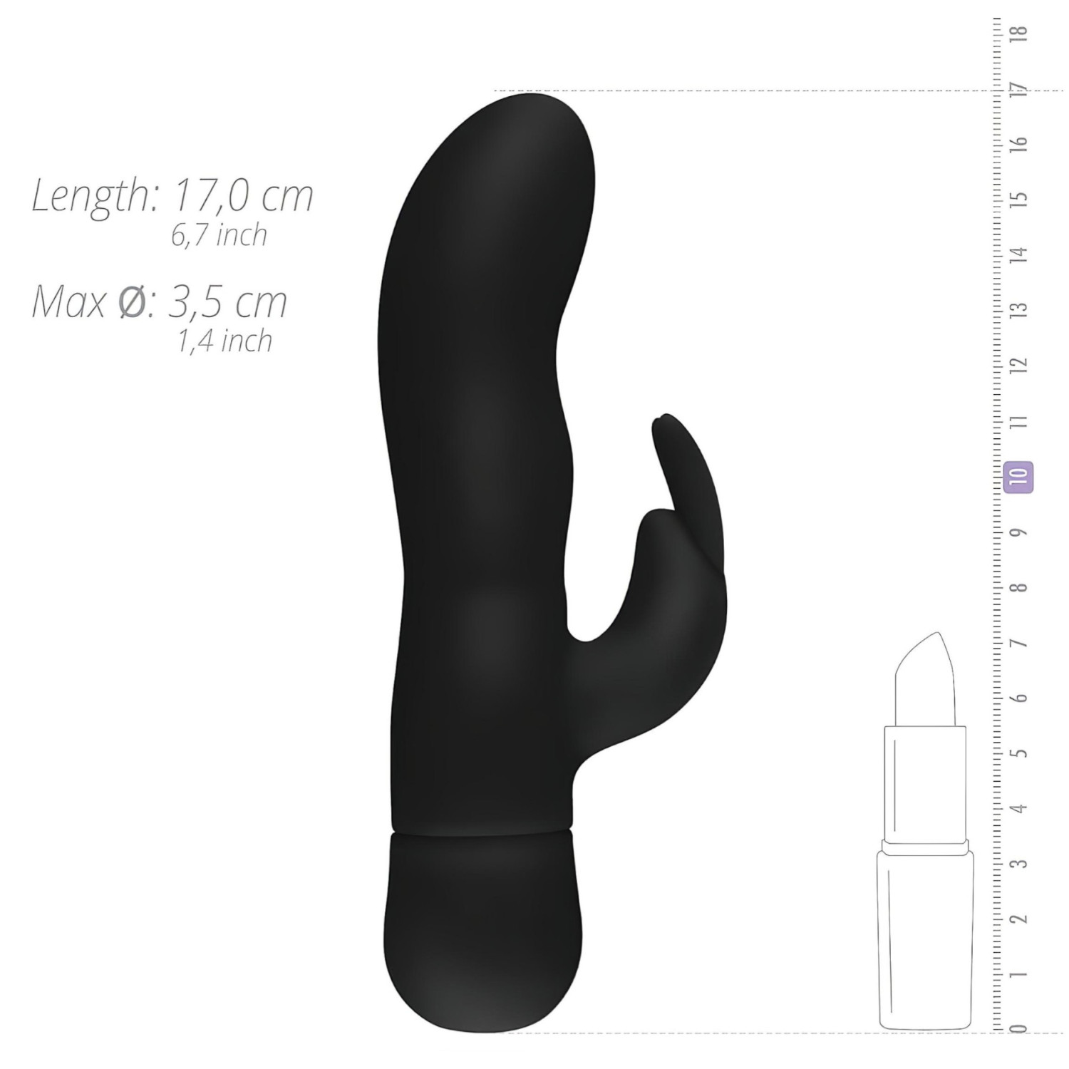 EasyToys Mad Rabbit - csiklókaros G-pont vibrátor (fekete)