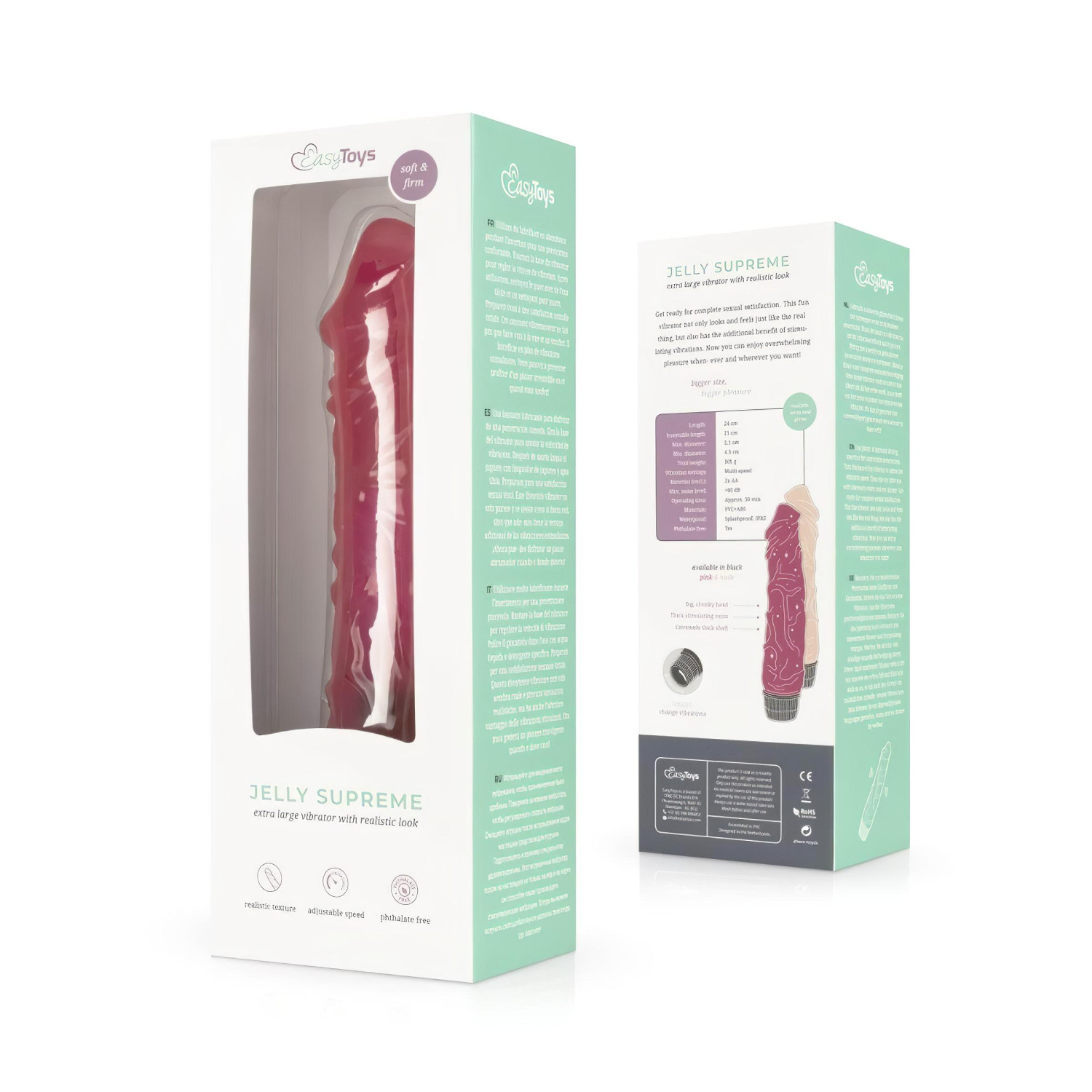 EasyToys Jelly Supreme - élethű vibrátor (pink)