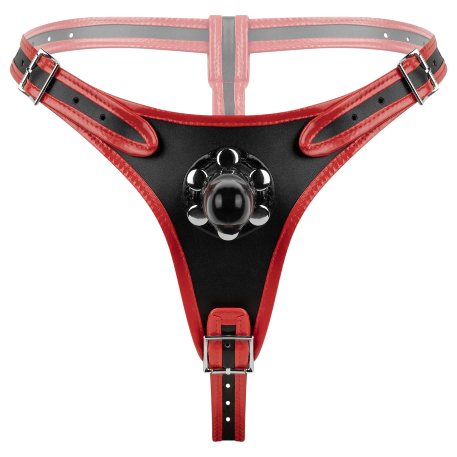 EasyToys - felcsatolható alsó tripla dildóval (fekete)
