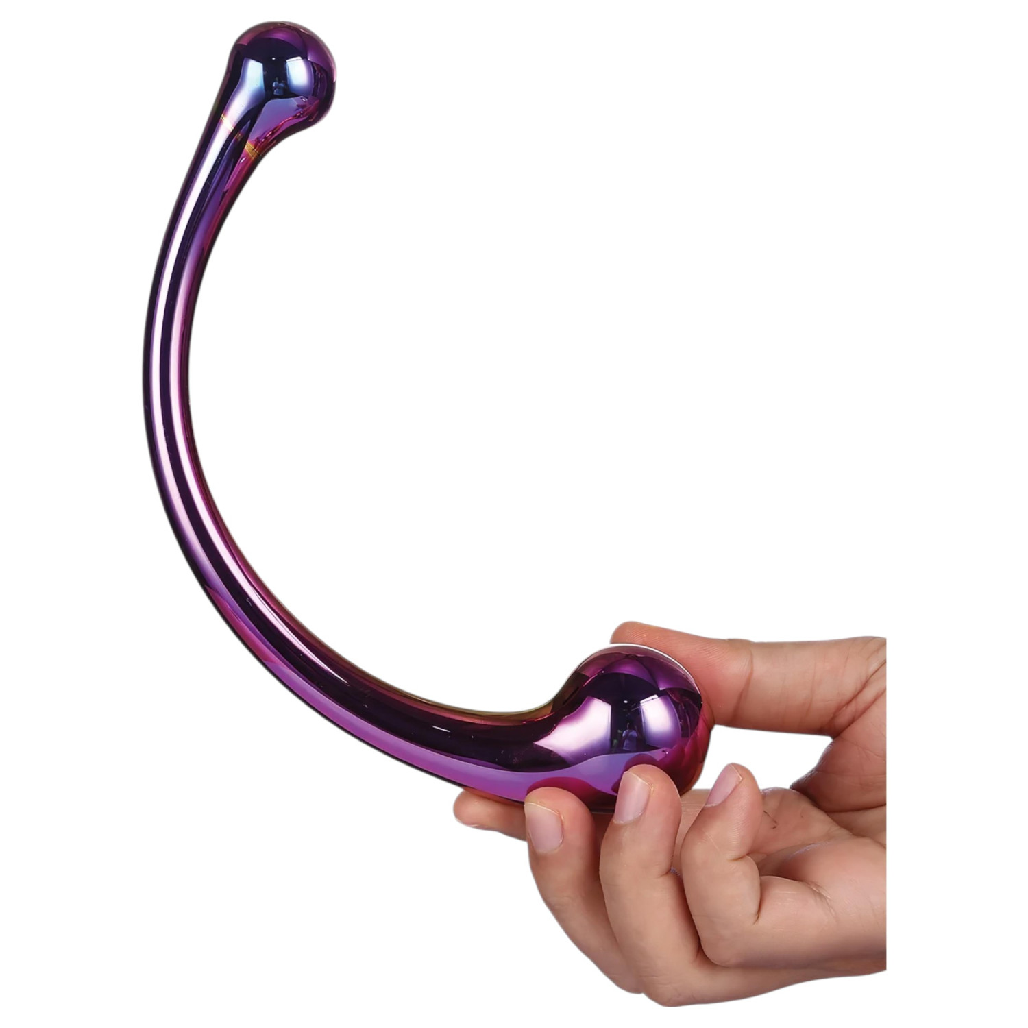Dreamtoys - üveg masszírozó dildó (lila)