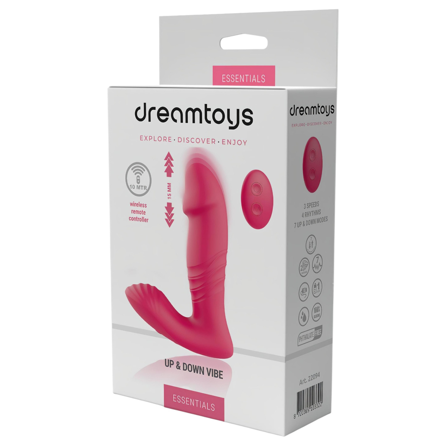 Dreamtoys - rádiós, viselhető lökő vibrátor (pink)