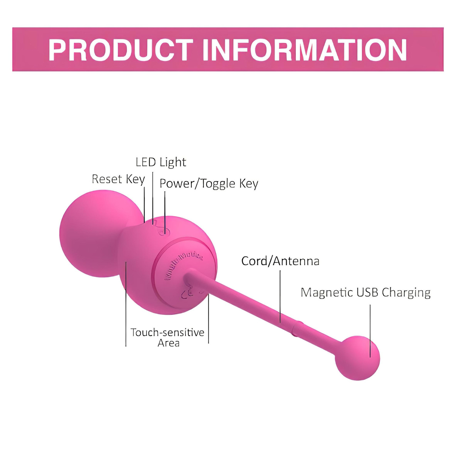 Magic Motion Kegel Master – App-vezérelt vibrációs gésagolyó (pink)