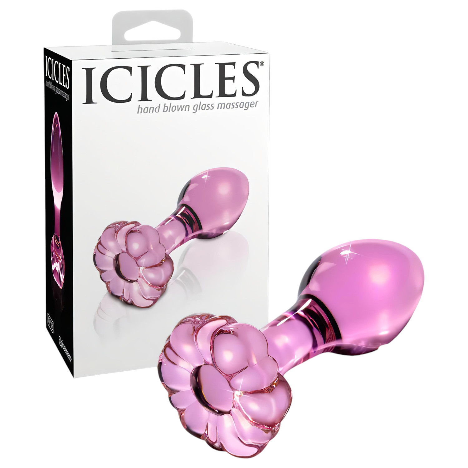 Icicles - virágos üveg anál kúp (pink) Icicles - virágos üveg anál kúp (pink)