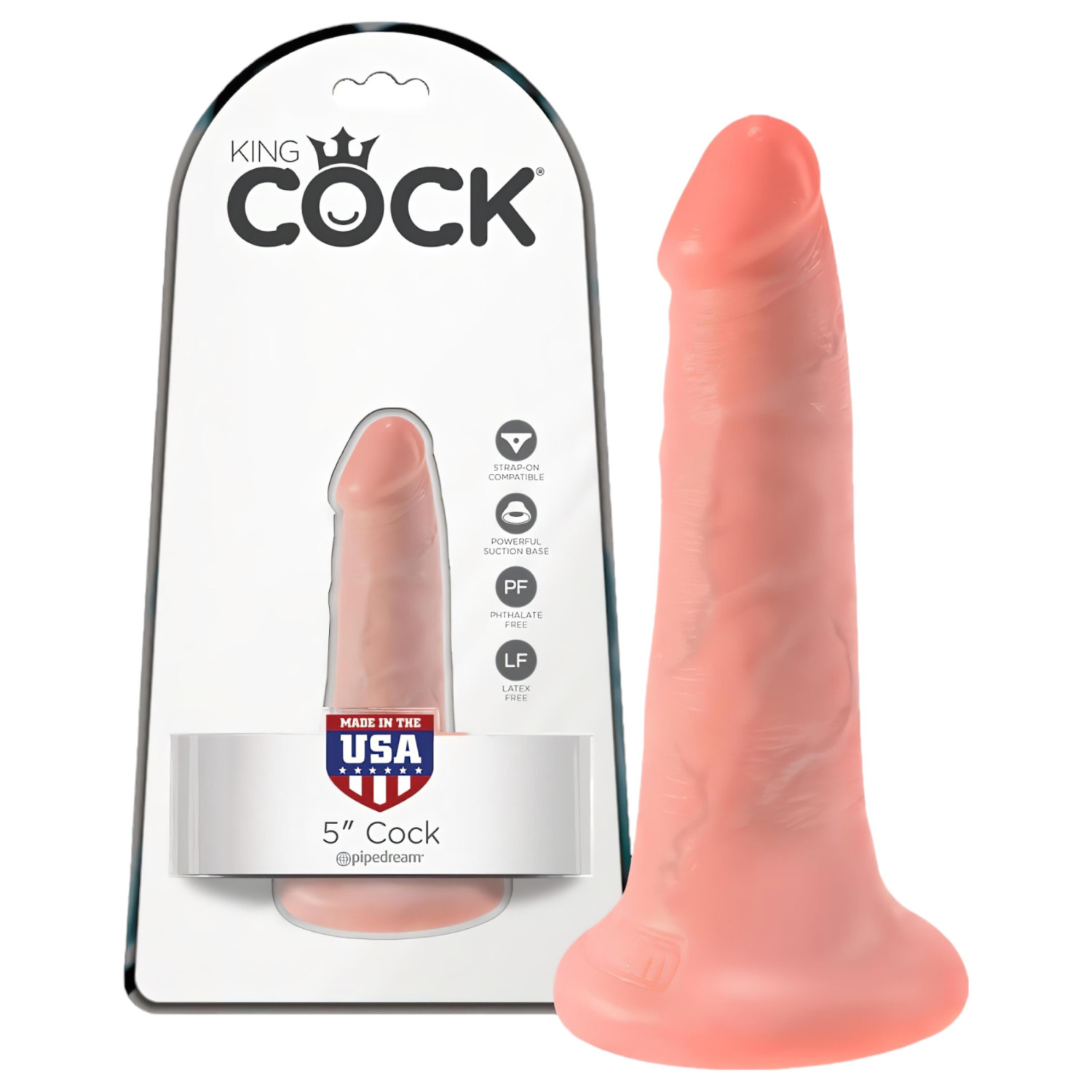 King Cock 5 dildó (13 cm, natúr)