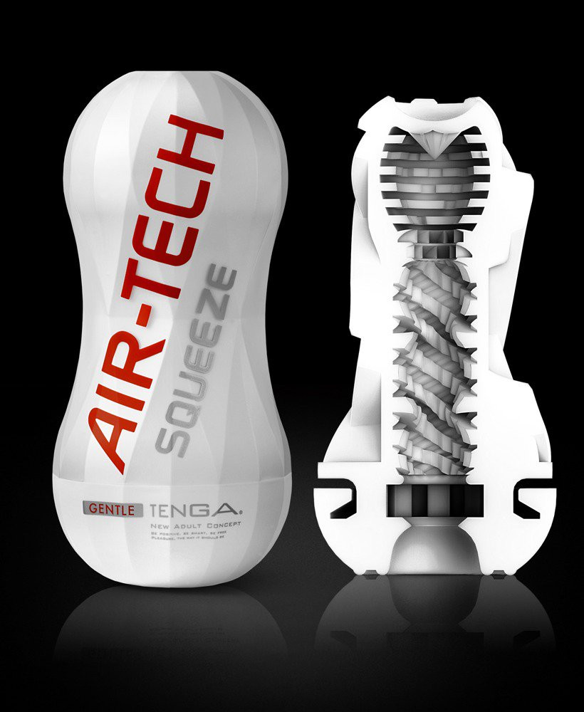 TENGA Air-Tech Squeeze Gentle - szívó maszturbátor (fehér)