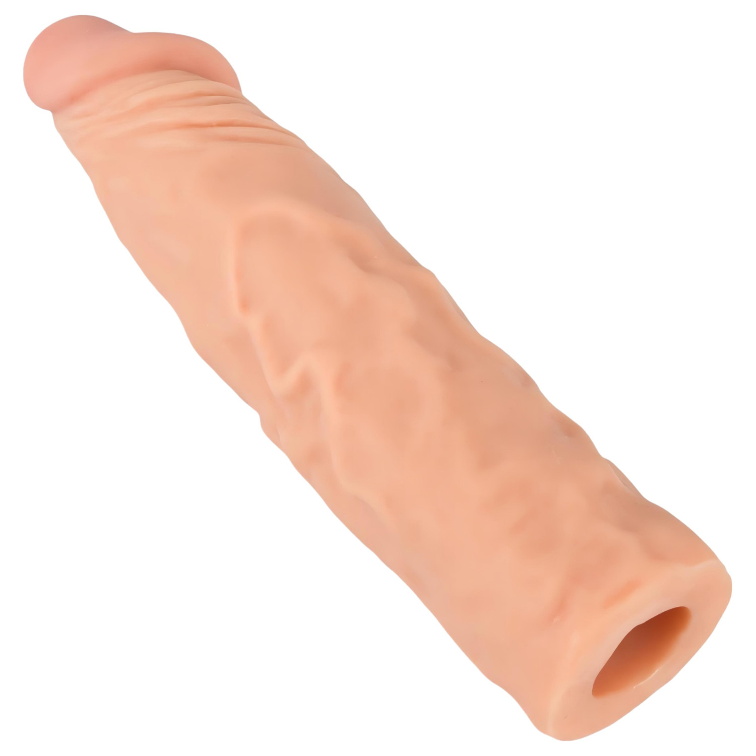 Nature Skin - hosszabbító, vastagító péniszköpeny (19,5 cm)