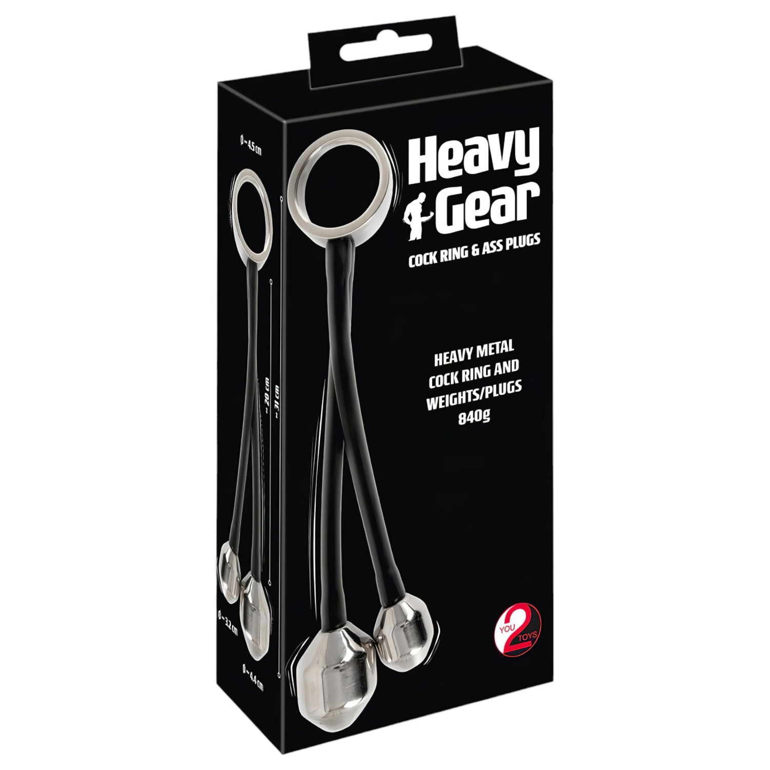 You2Toys Heavy Gear - heregyűrű anál súllyal (fekete)