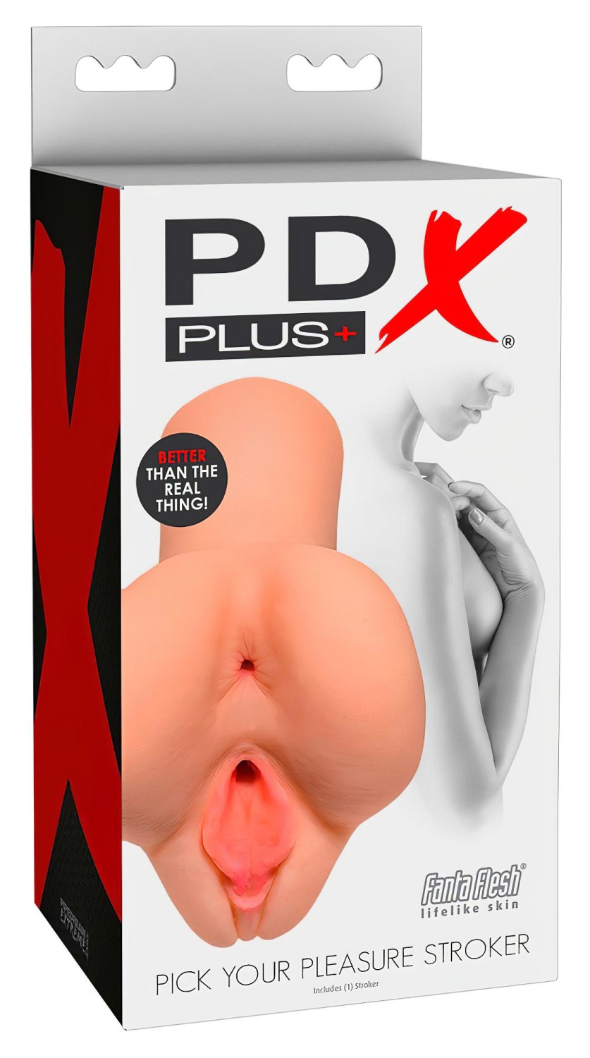 PDX Pick Your Pleasure - 2in1 élethű maszturbátor (natúr)