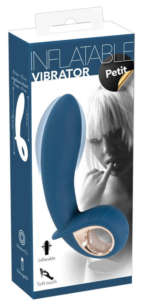 You2Toys - Inflatable Petit - akkus, pumpálható, vízálló vibrátor (kék)