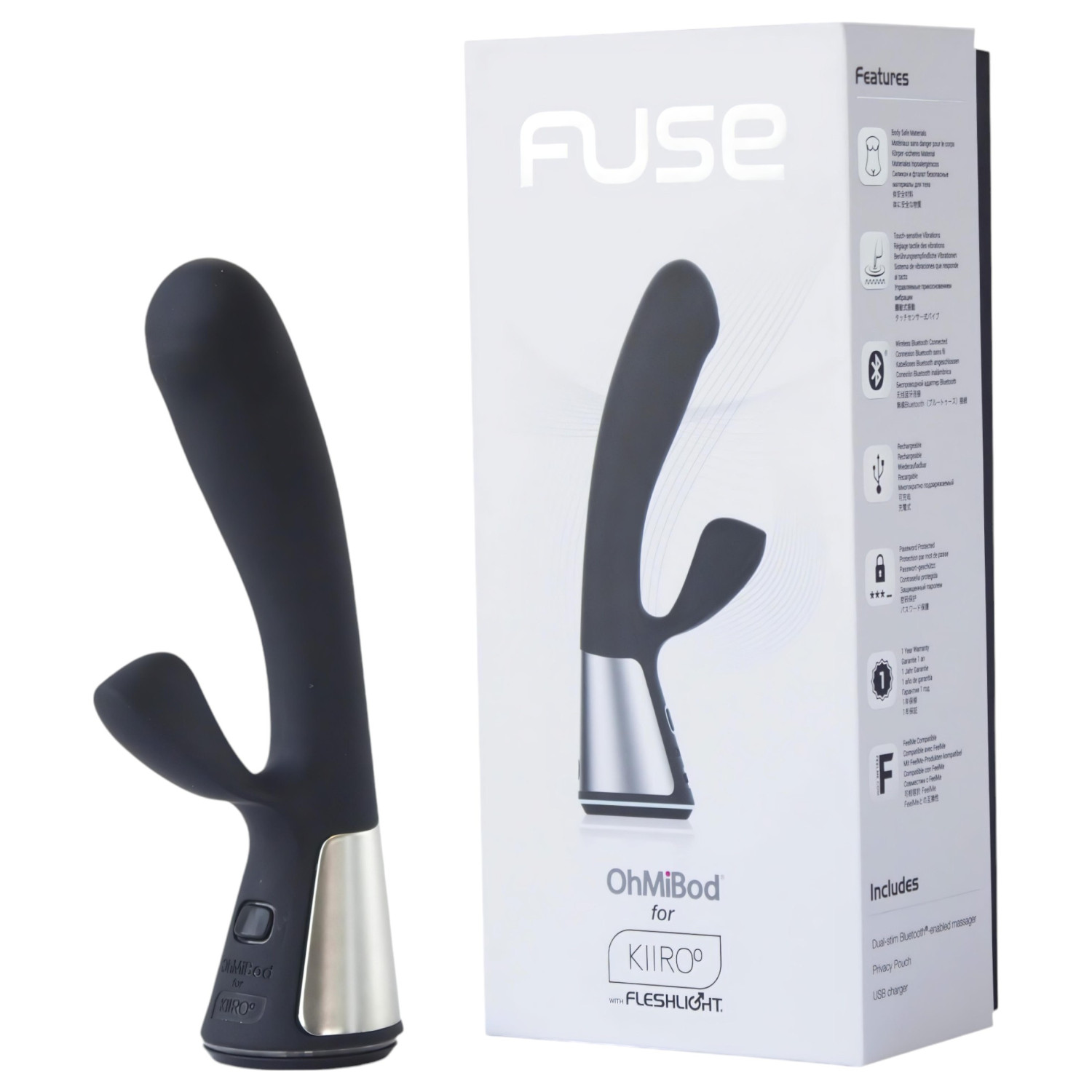 Fleshlight OhMiBod Kiiroo – App-vezérelt csiklókaros vibrátor (fekete)