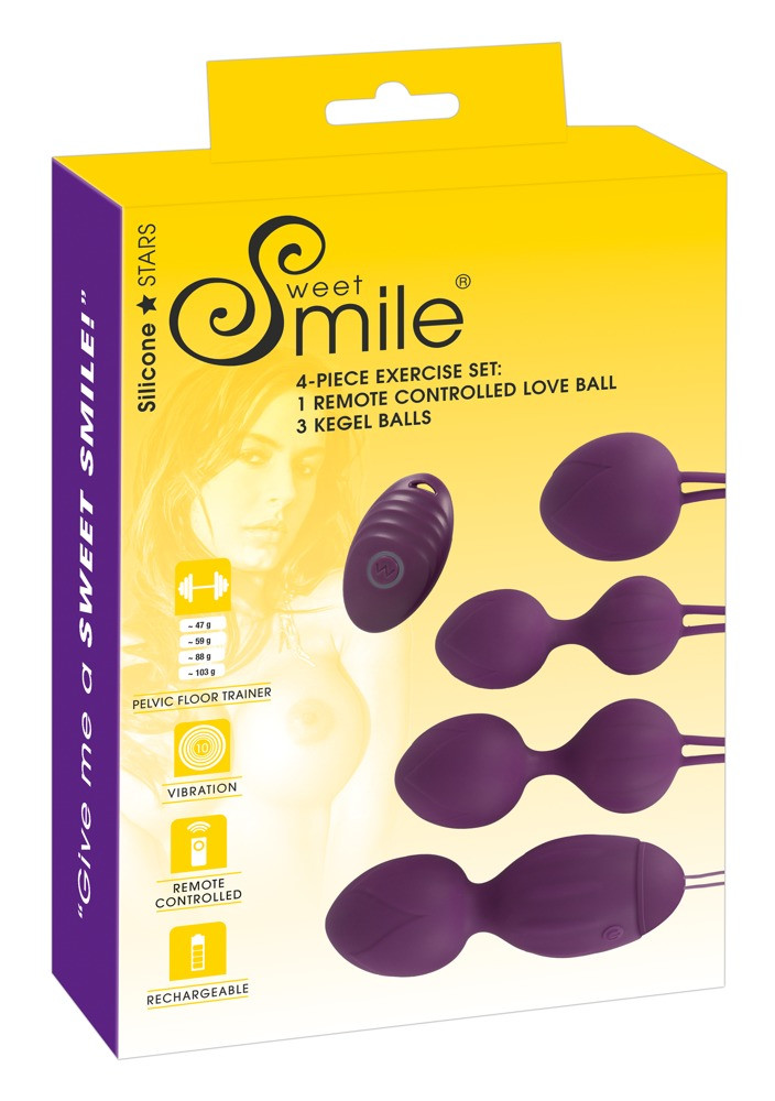 SMILE 4-Piece Exercise gésagolyó szett (lila)