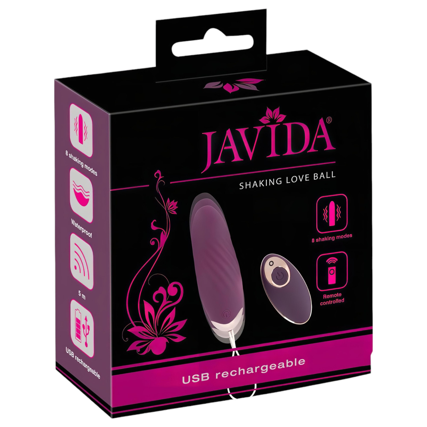 Javida Shaking Love - rádiós, lökő vibrációs tojás (lila)