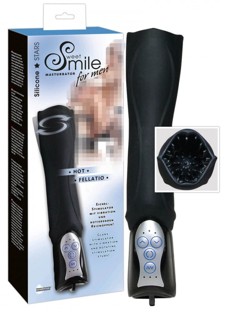 SMILE Hot Fellatio - forgó makk vibrátor (fekete)