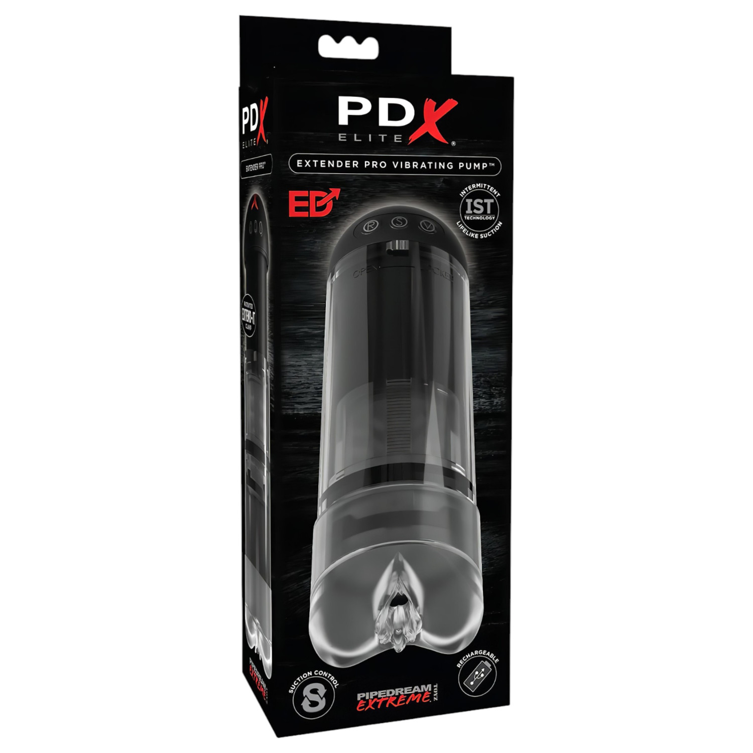 PDX Elite Extender Pro - akkus szívó, fel-le mozgó punci maszturbátor (fekete) PDX Elite Extender Pro - akkus szívó, fel-le mozgó punci maszturbátor (fekete)