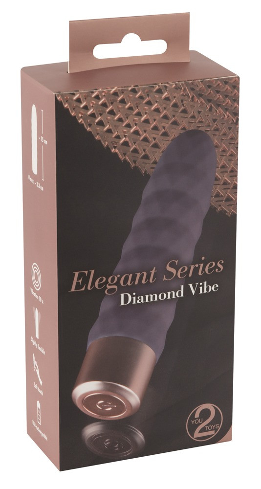 You2Toys Elegant Diamond - akkus rúd vibrátor (sötétlila)