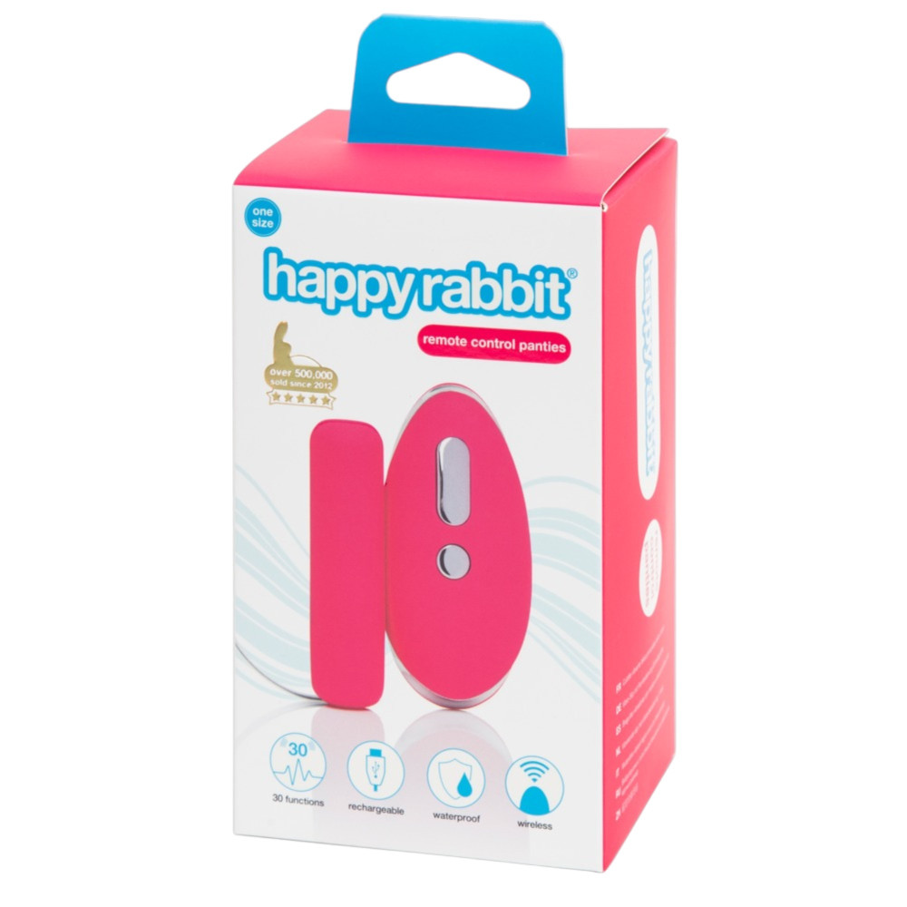 Happyrabbit - akkus, rádiós vibrációs bugyi (pink-fekete)