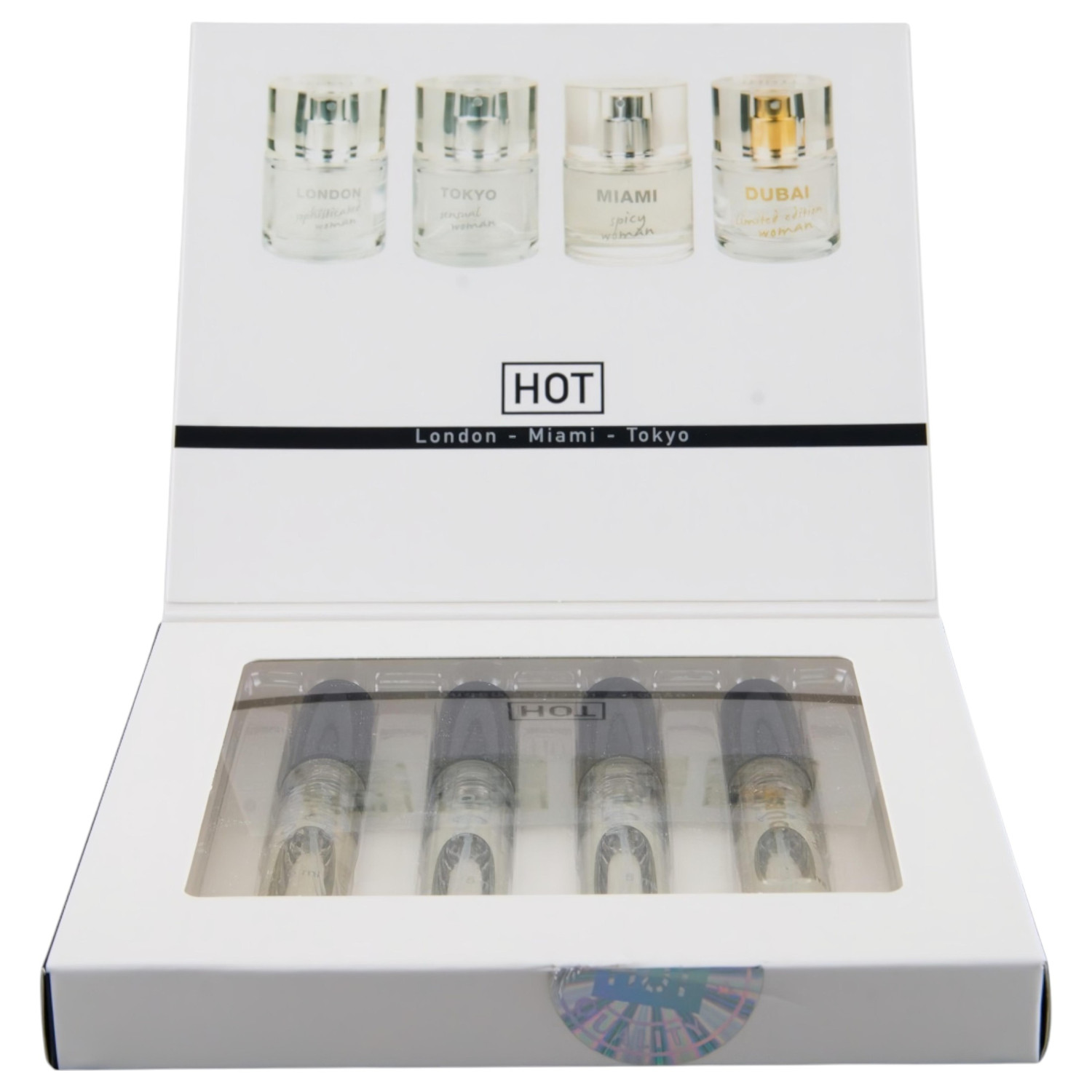 HOT LMTD feromon parfüm csomag nőknek (4 × 5 ml)