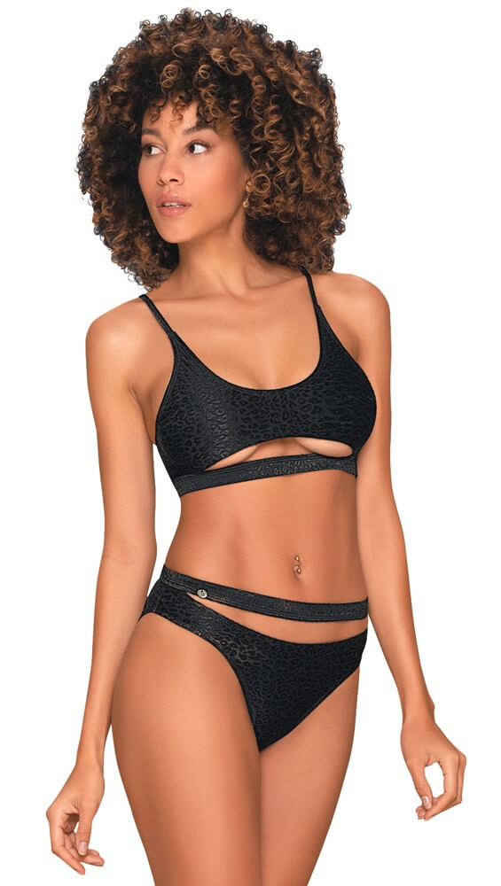 Obsessive Miamelle - pántos sportos bikini (fekete)