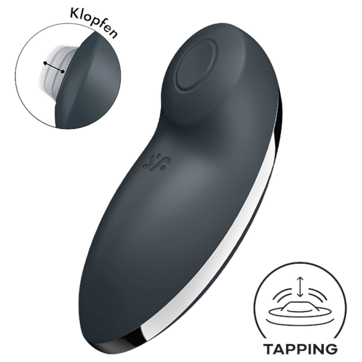 Satisfyer Tap & Climax 2 - 2in1 csikló vibrátor (szürke) Satisfyer Tap & Climax 2 - 2in1 csikló vibrátor (szürke)
