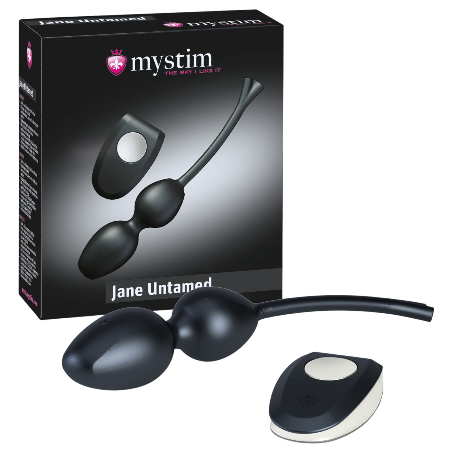 mystim Jane Untamed - vibrációs gésagolyó duó (fekete)