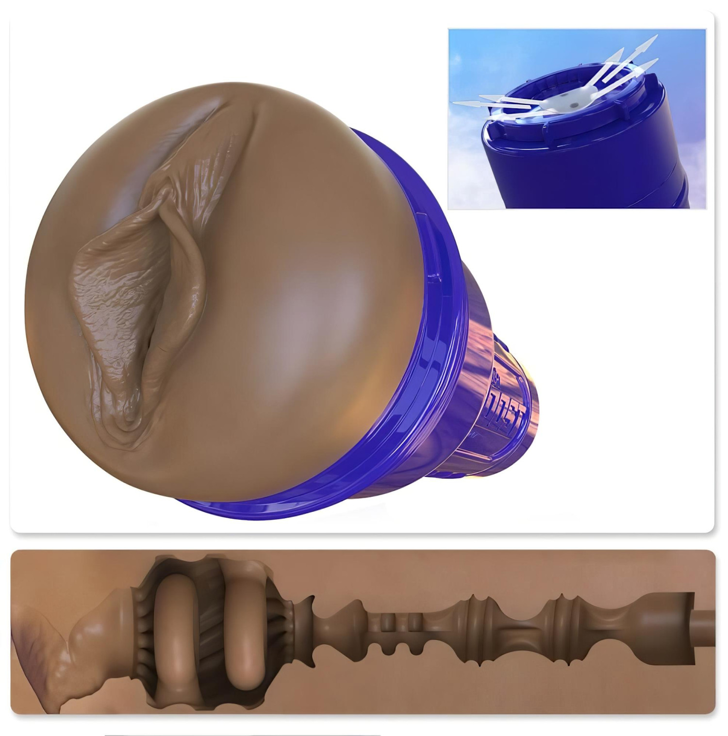 Fleshlight Boost Bang - élethű művagina maszturbátor (barna)