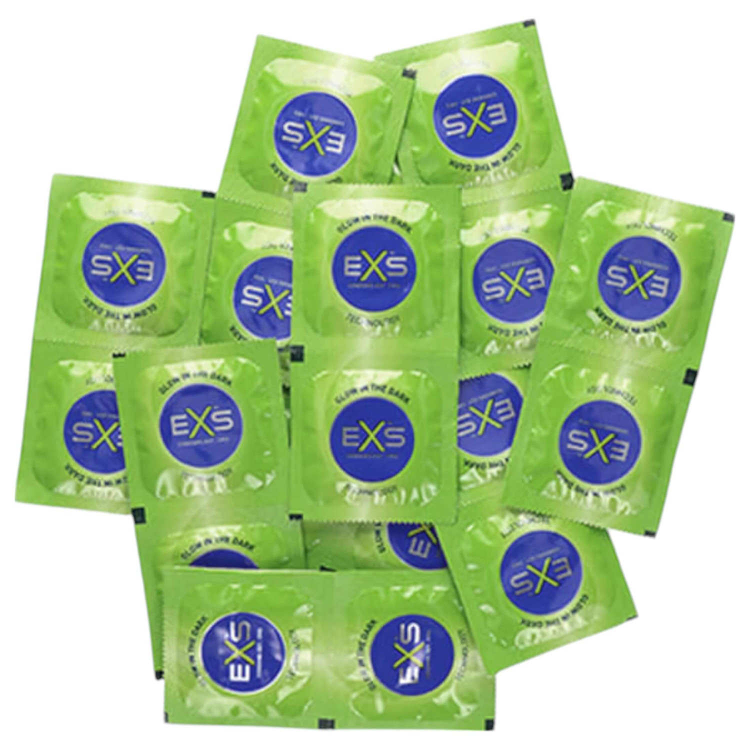 EXS Glow - vegán világító óvszer (100 db)