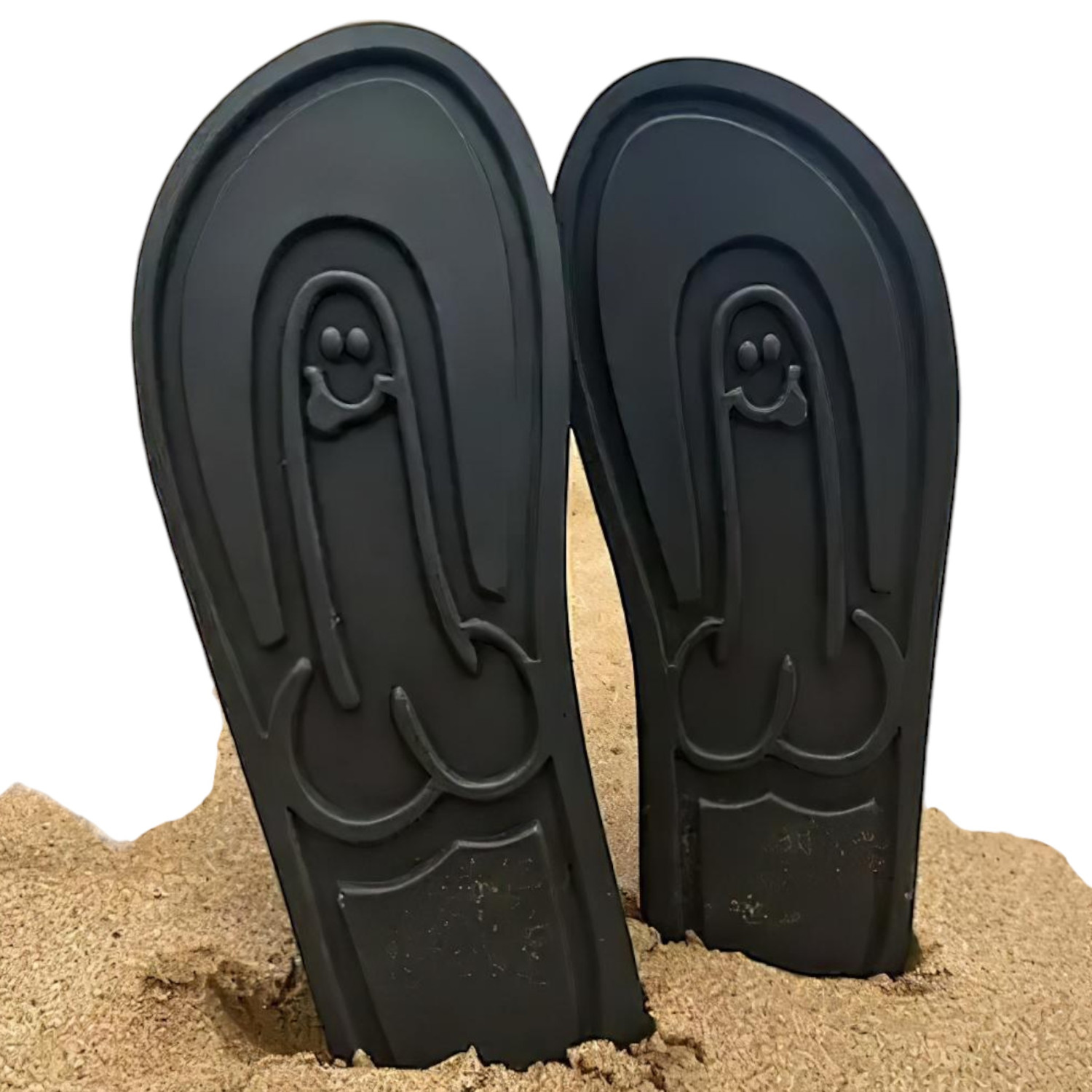 Flip-flop papucs - péniszes mintával (fekete)