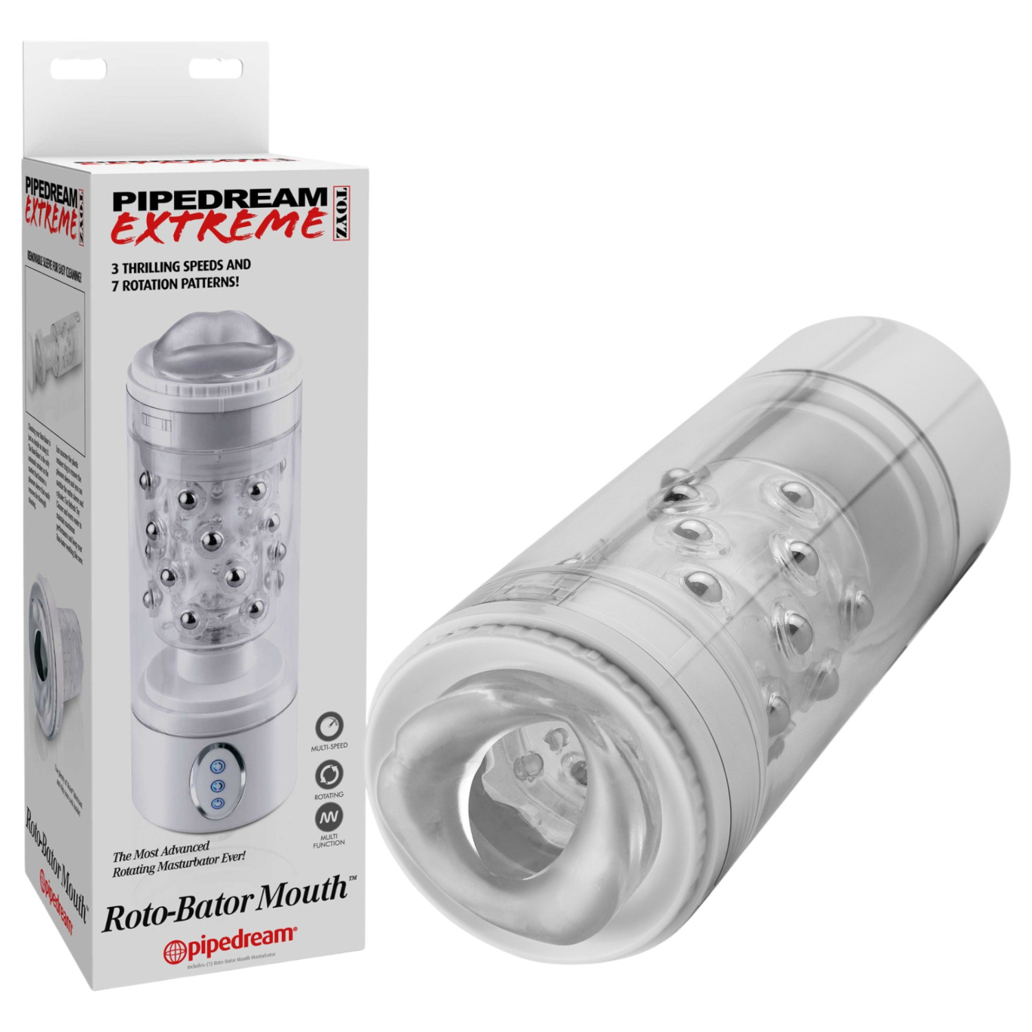 PDX Roto-Bator - vibrációs szájmaszturbátor (fehér) PDX Roto-Bator - vibrációs szájmaszturbátor (fehér)