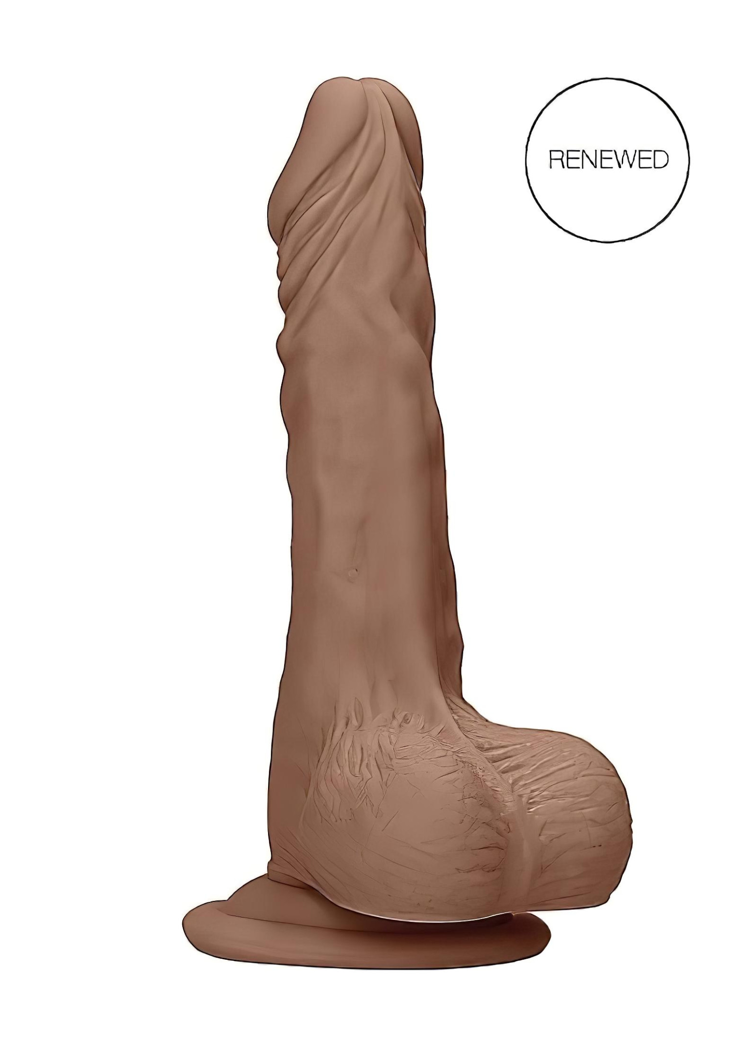 RealRock Dong 10 - élethű, herés dildó (25 cm) - sötét natúr