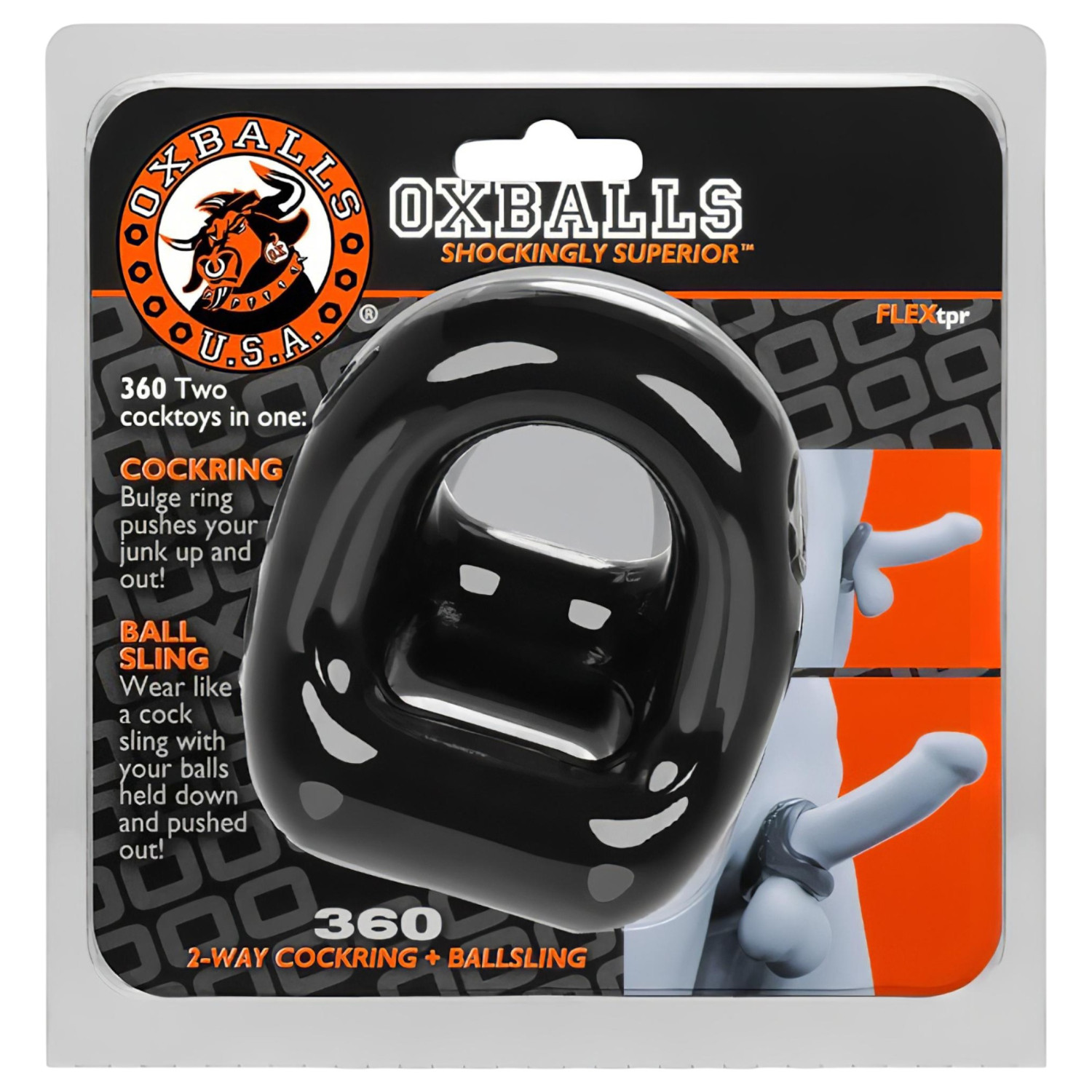 OXBALLS - pénisz- és heregyűrű (fekete)