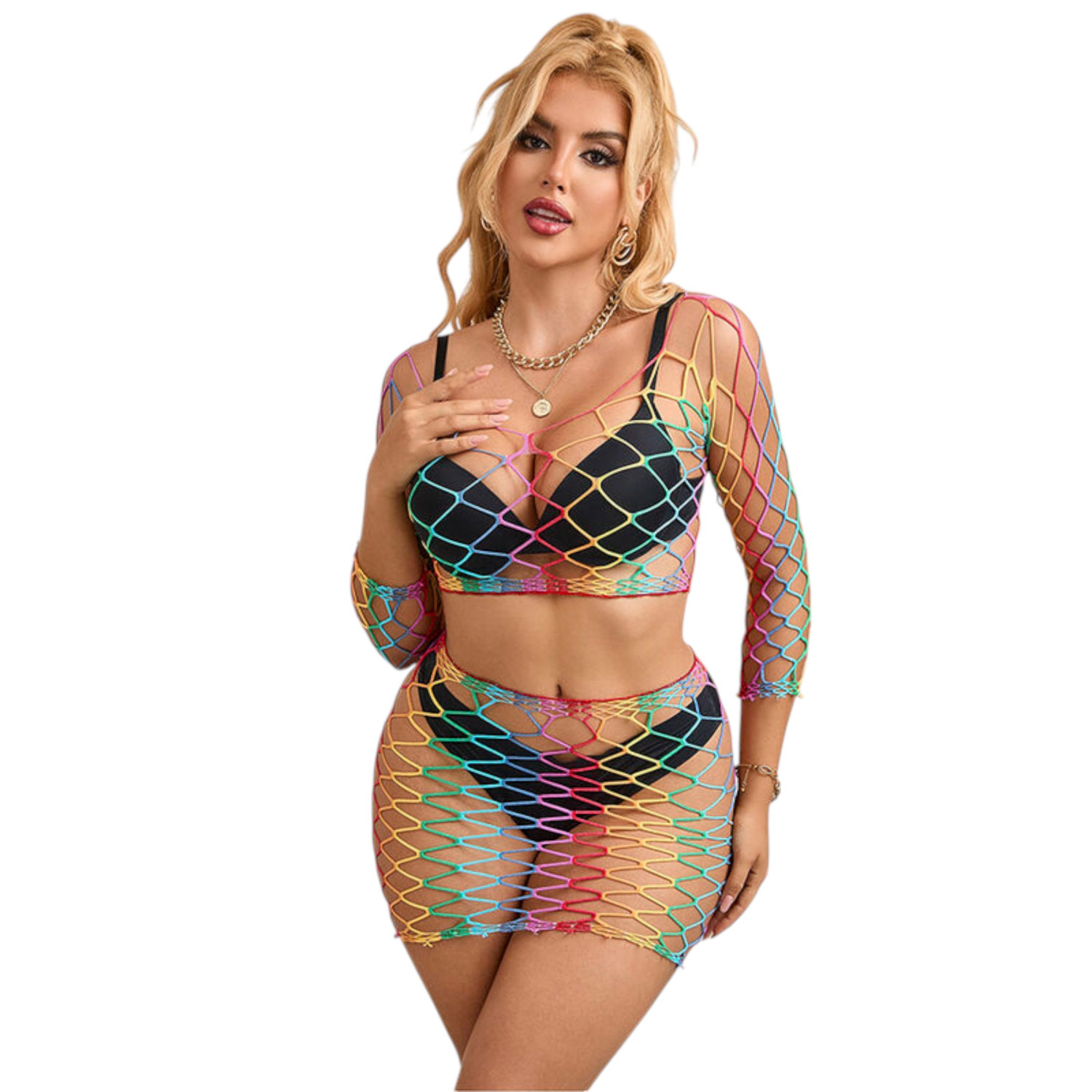 Subblime 952440 - szivárvány necc szett - S-L