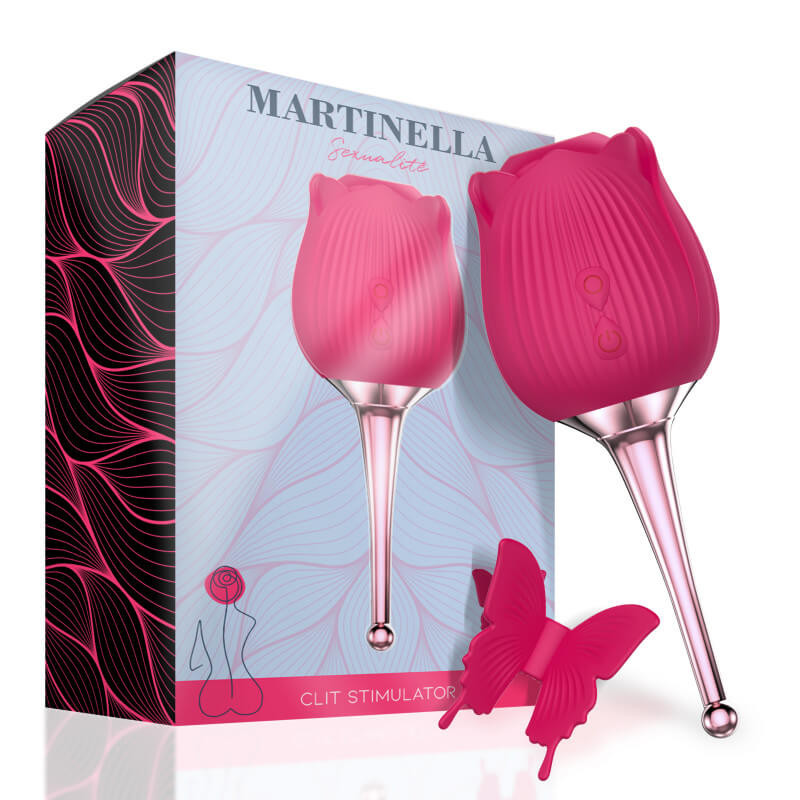 MARTINELLA Rose - akkus, nyelves 2in1 csiklóvibrátor (pink)