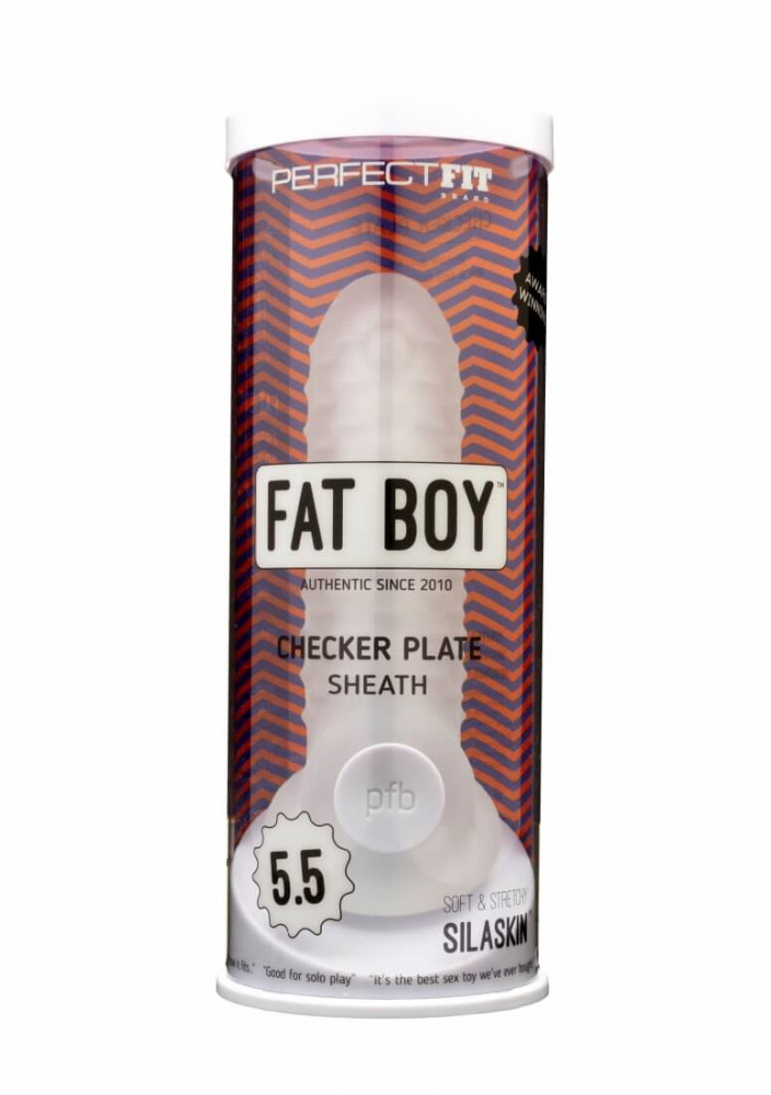 Fat Boy Checker Box - péniszköpeny (15cm) - tejfehér